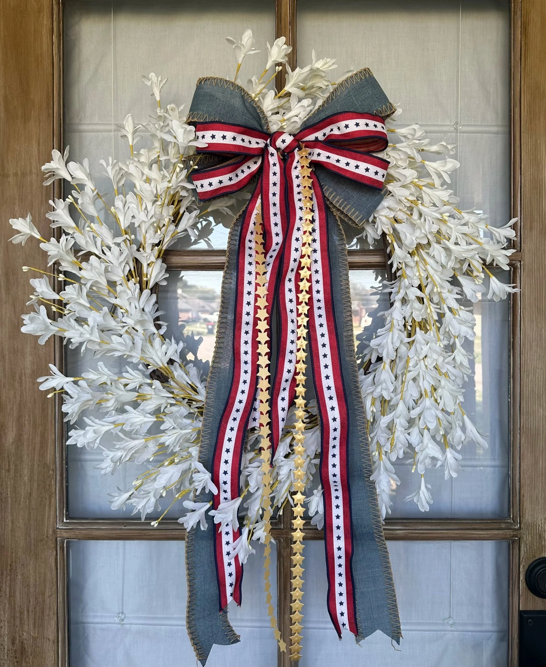 Star-Spangled Chambray Ribbon Bow