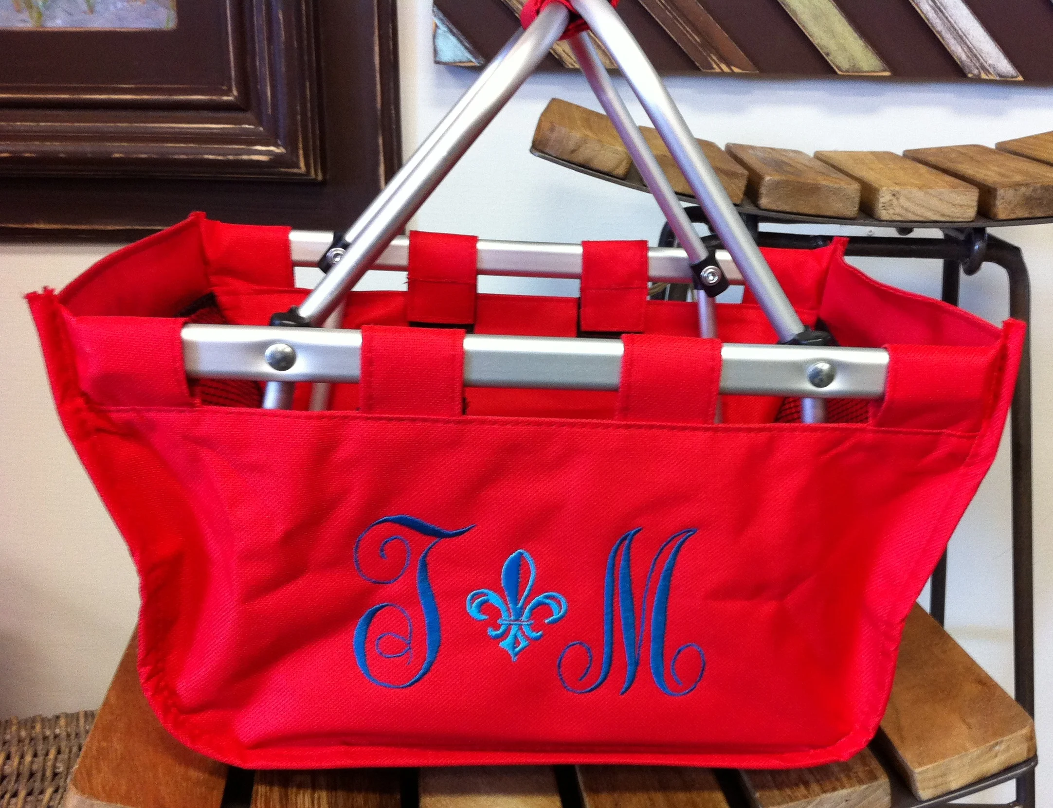MINI MARKET TOTE, red
