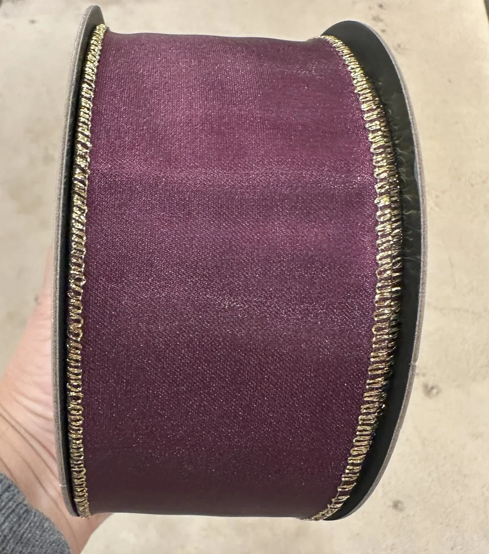 Satin DS green back, Aubergine