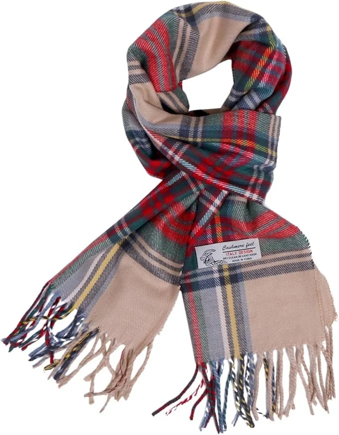 TZ Promise Camel Tartan Plaid Scarf