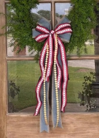 Star-Spangled Chambray Ribbon Bow