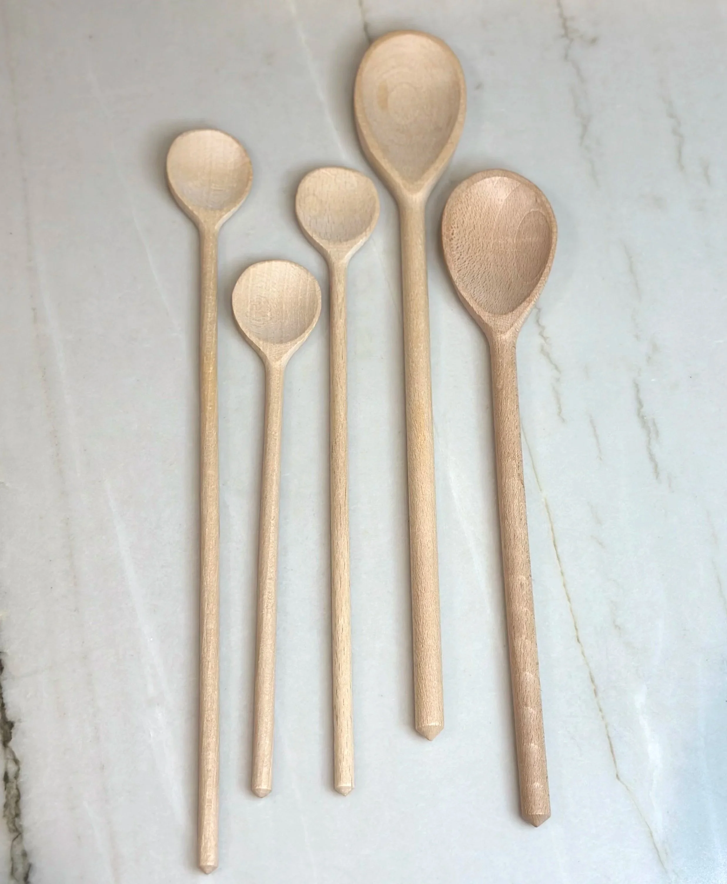 Beechwood Cooking Spoons, Set of 5