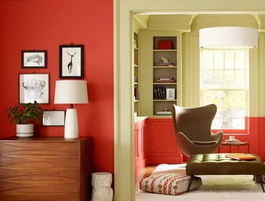 Pantone's Tangerine Tango Sitting Room