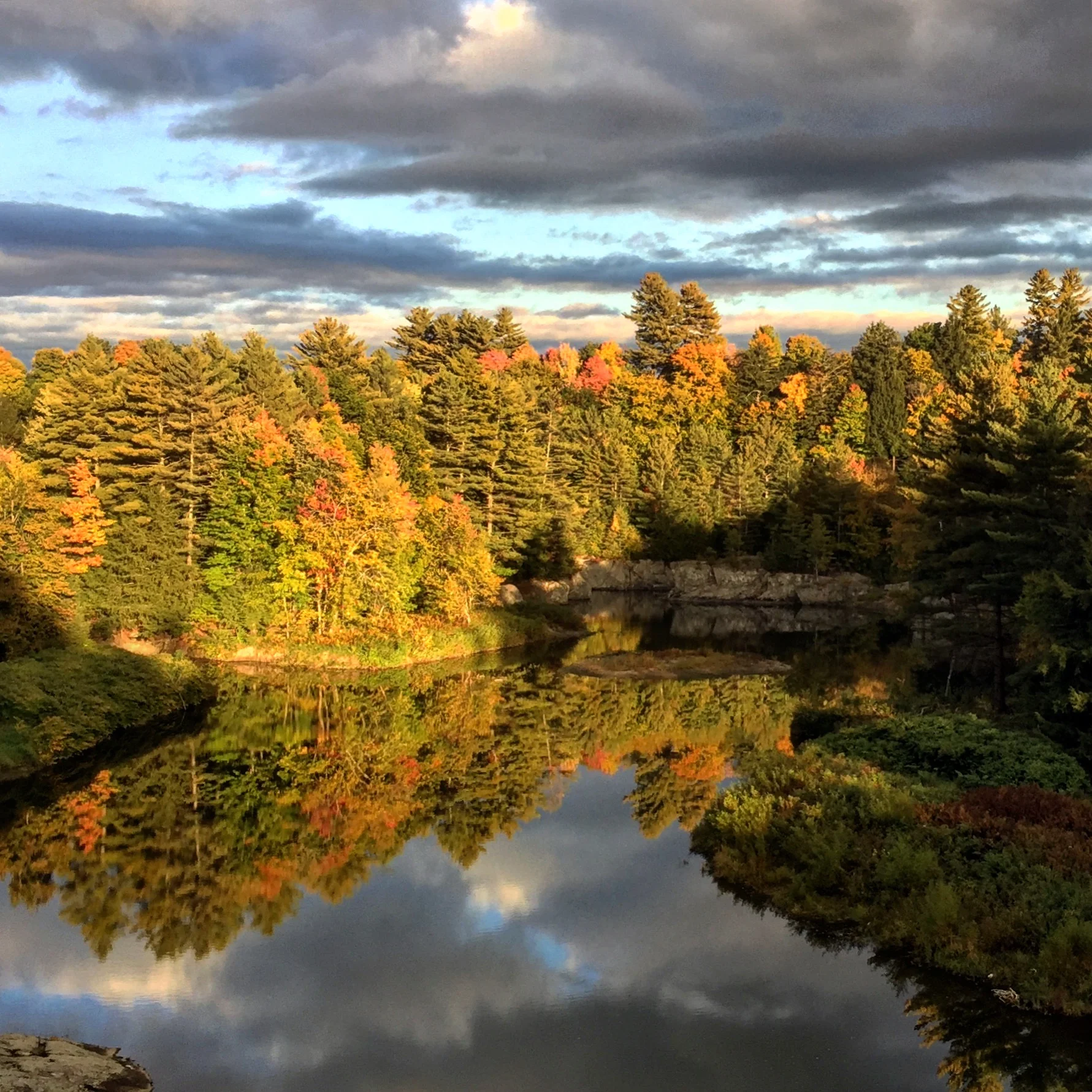 28-Autumn Light on Lake Lamoille, Instagram Square