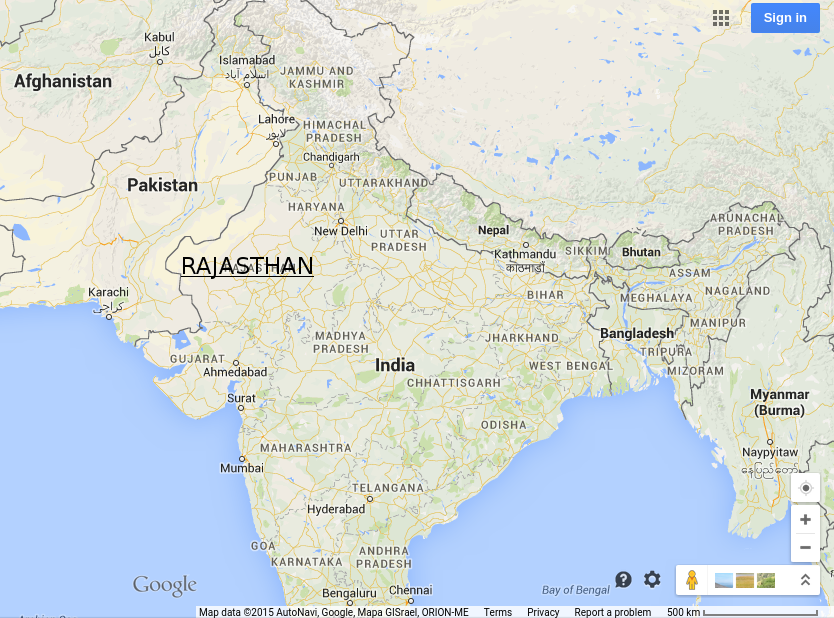 Rajasthan, Courtesy: Google Maps