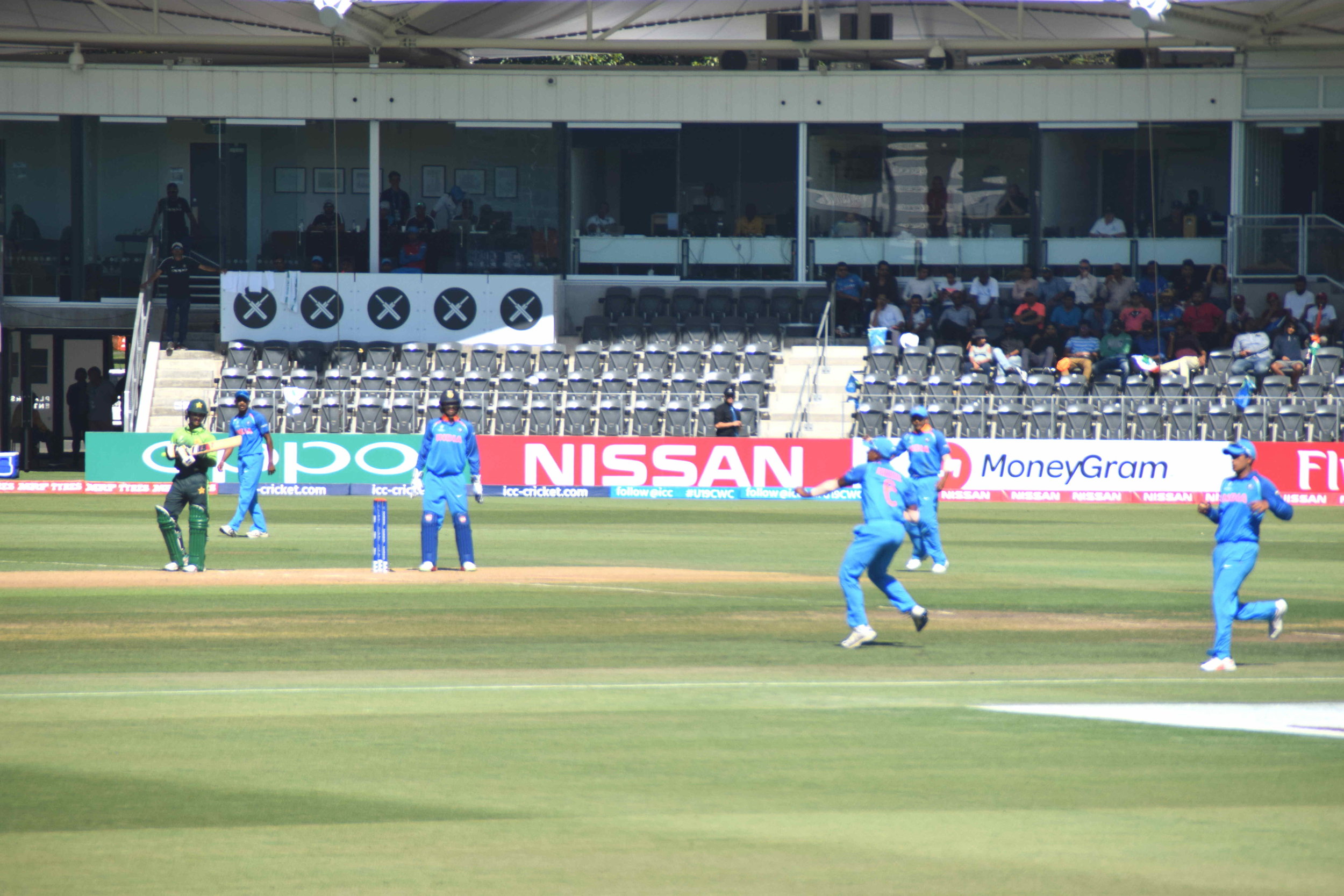  Indian fielding was again outstanding, with the Captain Prithvi Shaw taking two blinders in the slips and super-fast bowler Shivam Mavi taking one at deep fine leg 