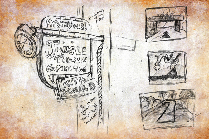 Attractions included new experiences, such as Jungle Treasure Expedition with Donald (left) as well as spins on Disney classics such as a Jungle Cruise rapid experience guests could swim in (right).