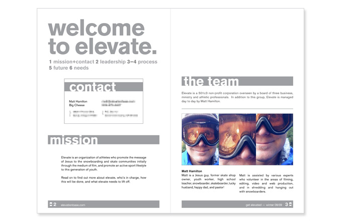 Spreads from a pitch document given to potential investors.