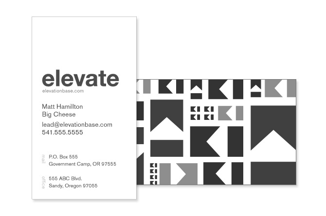 Within the elevate brand, the logomark can be applied simply, or with more complexity. This allows the brand to organically shift and mirror current trends.