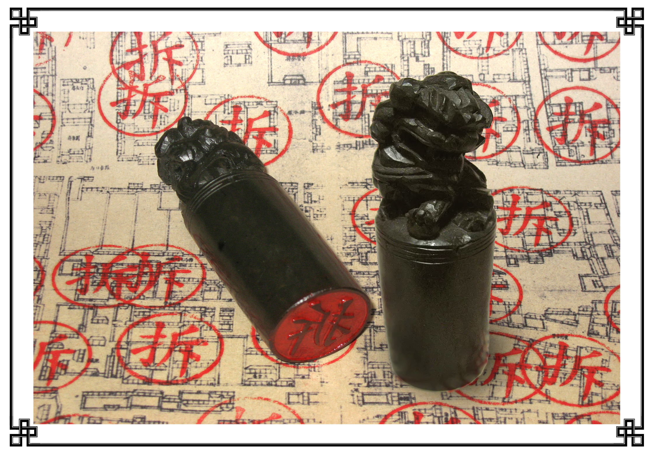 These chops were used by the Ch’ing Dynasty’s Tsung-li Shoutu Ho-hsieh {Office of Capital Harmonization} for the purpose of demarcating Pekin neighborhoods slated to enjoy the beneficence of official ministrations. As such, chops of this exact type are amongst the most common of sphragistic antiquities, owing both to the pervasive frequency of their use and the corollary necessity of their constant replacement.
Normal
0
false
false
false
EN-US
X-NONE
X-NONE
/* Style Definitions */
table.MsoNormalTable
{mso-style-name:"Table Normal";
mso-tstyle-rowband-size:0;
mso-tstyle-colband-size:0;
mso-style-noshow:yes;
mso-style-priority:99;
mso-style-qformat:yes;
mso-style-parent:"";
mso-padding-alt:0in 5.4pt 0in 5.4pt;
mso-para-margin-top:0in;
mso-para-margin-right:0in;
mso-para-margin-bottom:10.0pt;
mso-para-margin-left:0in;
line-height:115%;
mso-pagination:widow-orphan;
font-size:11.0pt;
font-family:"Calibri","sans-serif";
mso-ascii-font-family:Calibri;
mso-ascii-theme-font:minor-latin;
mso-fareast-font-family:"Times New Roman";
mso-fareast-theme-font:minor-fareast;
mso-hansi-font-family:Calibri;
mso-hansi-theme-font:minor-latin;
mso-bidi-font-family:"Times New Roman";
mso-bidi-theme-font:minor-bidi;}