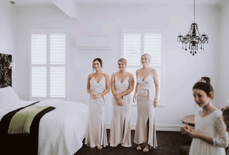 Sophie stunning the girls with the first look.