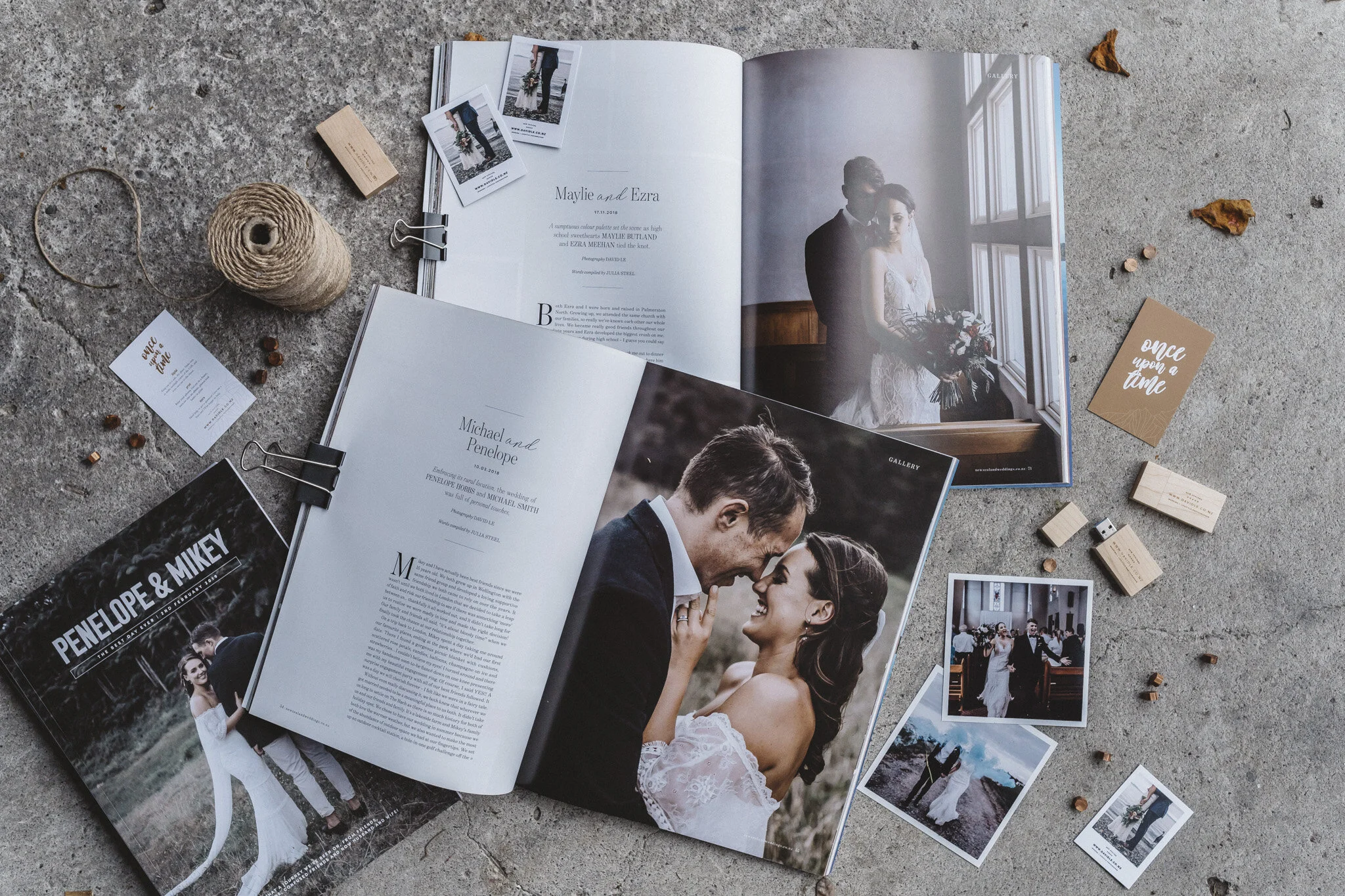 Penelope + Mikey  and  Maylie and Ezra  in the latest issue of  NZ Weddings Magazine