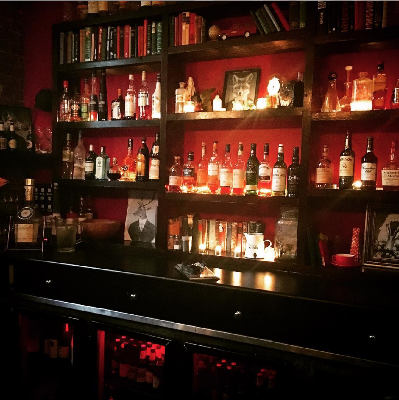 The Library Room   Tucked away up the stairs is a den with a difference. A bookshelf that moonlights as bar, a DJ set up on an old wooden desk and a mirror ball spinning in the later part of the evening. There is no quiet time in this Library. Perfect for gatherings of 20-80 the Library is available for events 7 days a week.