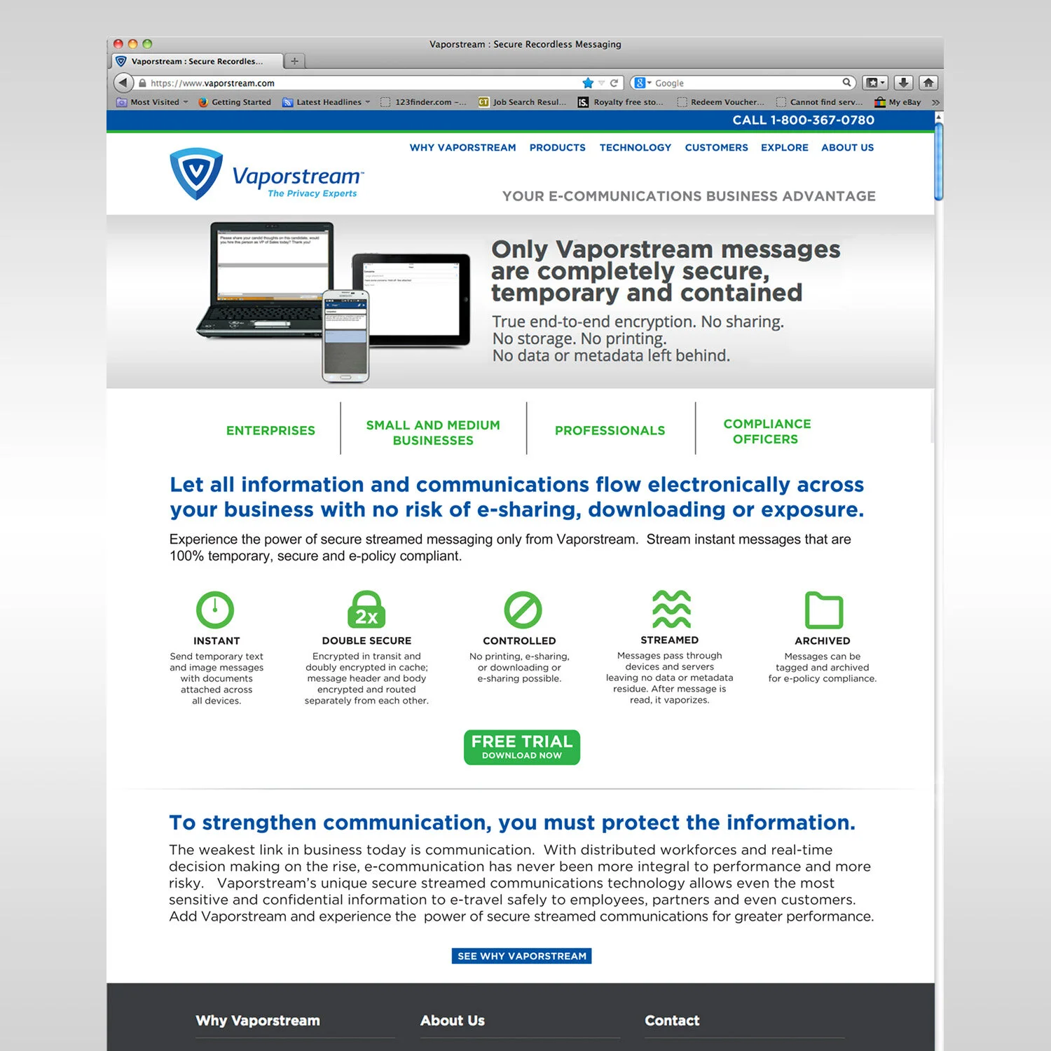 VAPORSTREAM WEBSITE HOME PAGE