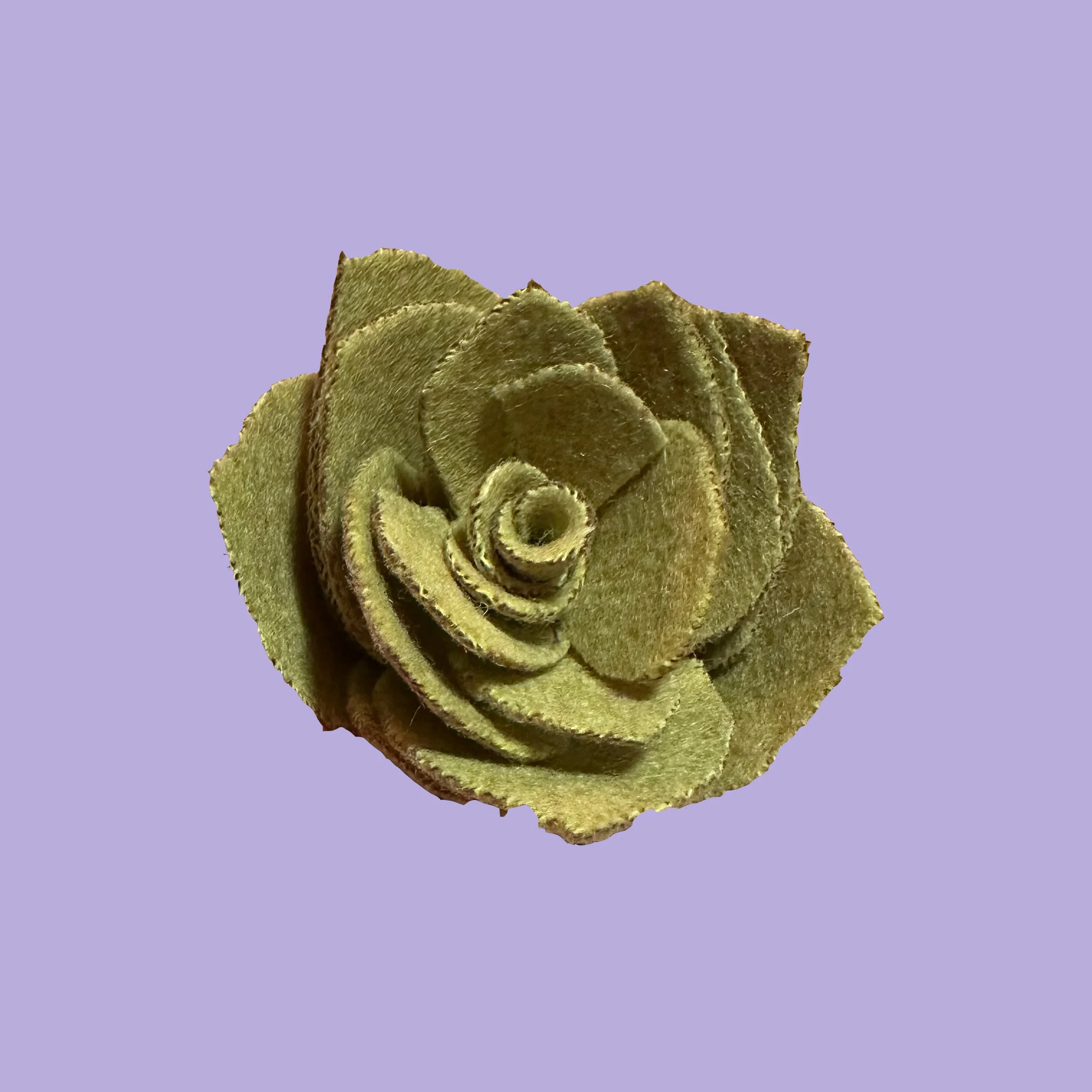 little citron wool flower. theres more in my new series of work- 3 dimensional roses blooming. shop the new collection, link in bio!