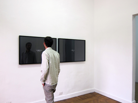  Google Me / Duplicate Self-portrait, 2010, two framed photographs (105 x 75 x 7 cm each), digital collage. Installation view, CiC, Cairo, Egypt. 
