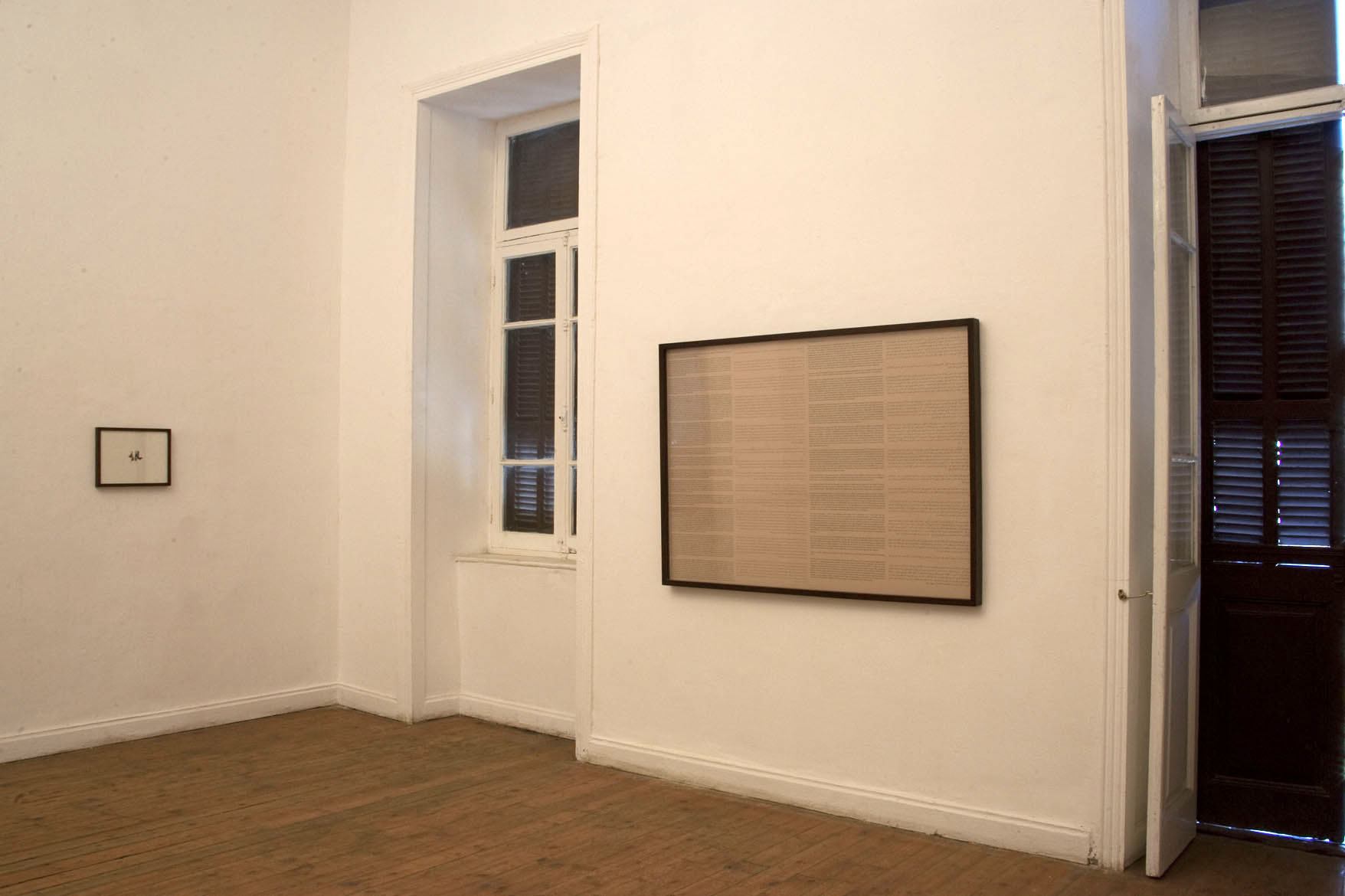   Installation
shot from the exhibition Desire, Deceit, and Difficult Deliveries, Townhouse
Gallery, Cairo, 2013  

 