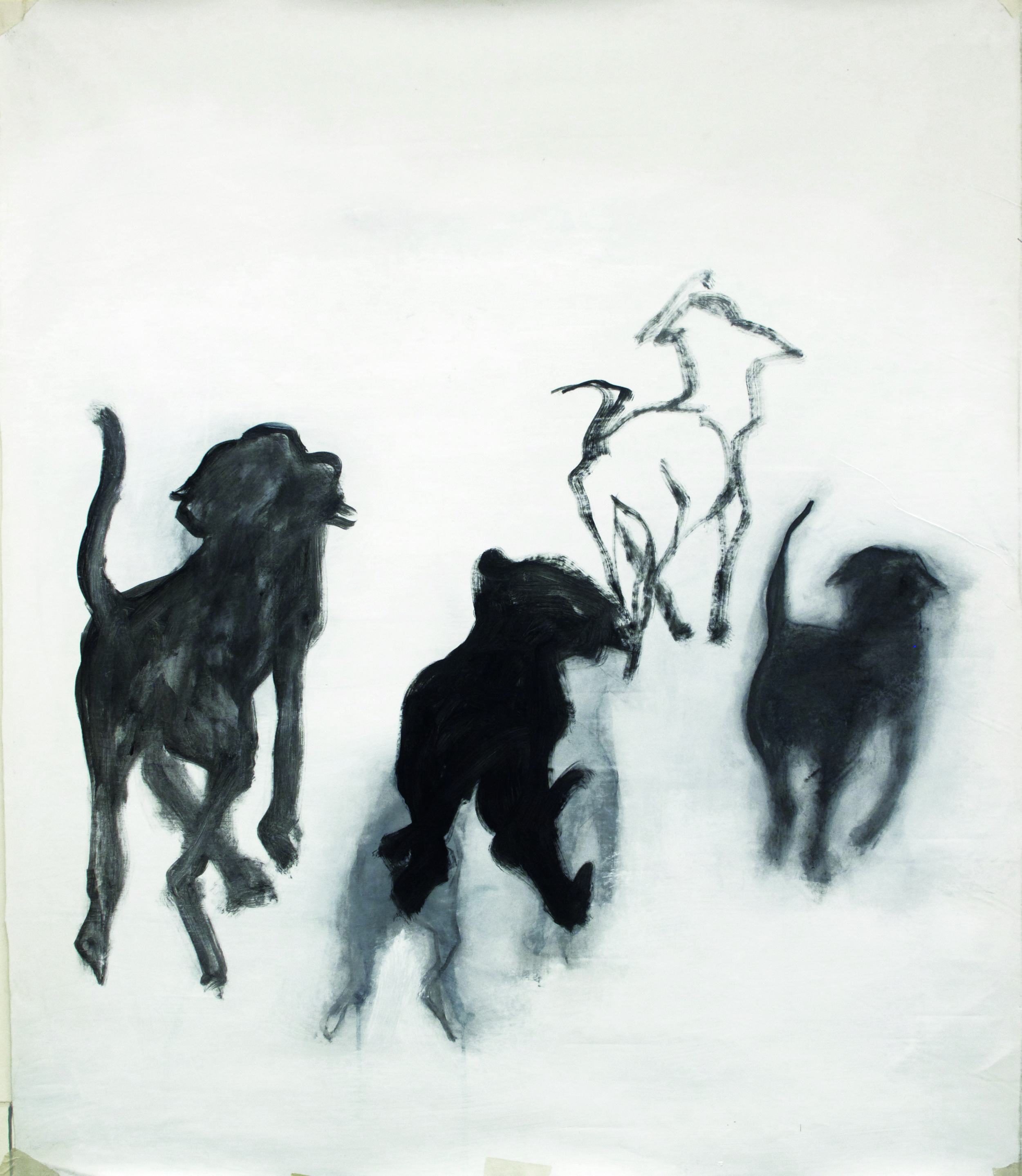  Dogs, Acrylic paint on canvas, 90 x 60 cm 