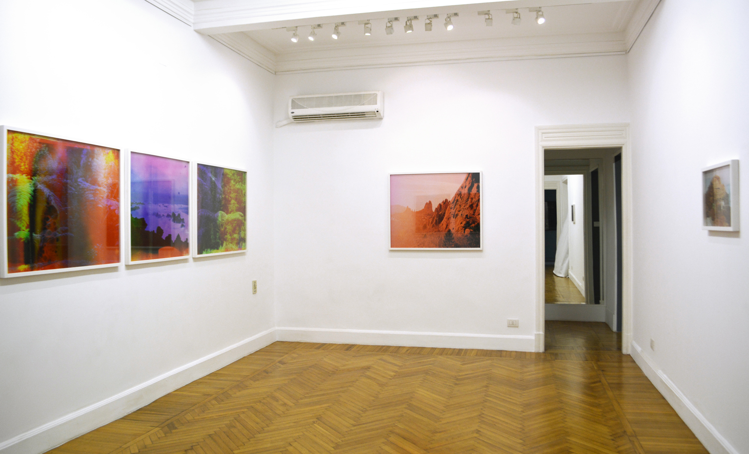Installation shot, Basim Magdy, Measuring the Last Breaths of Time on a Fading Scale, 2014