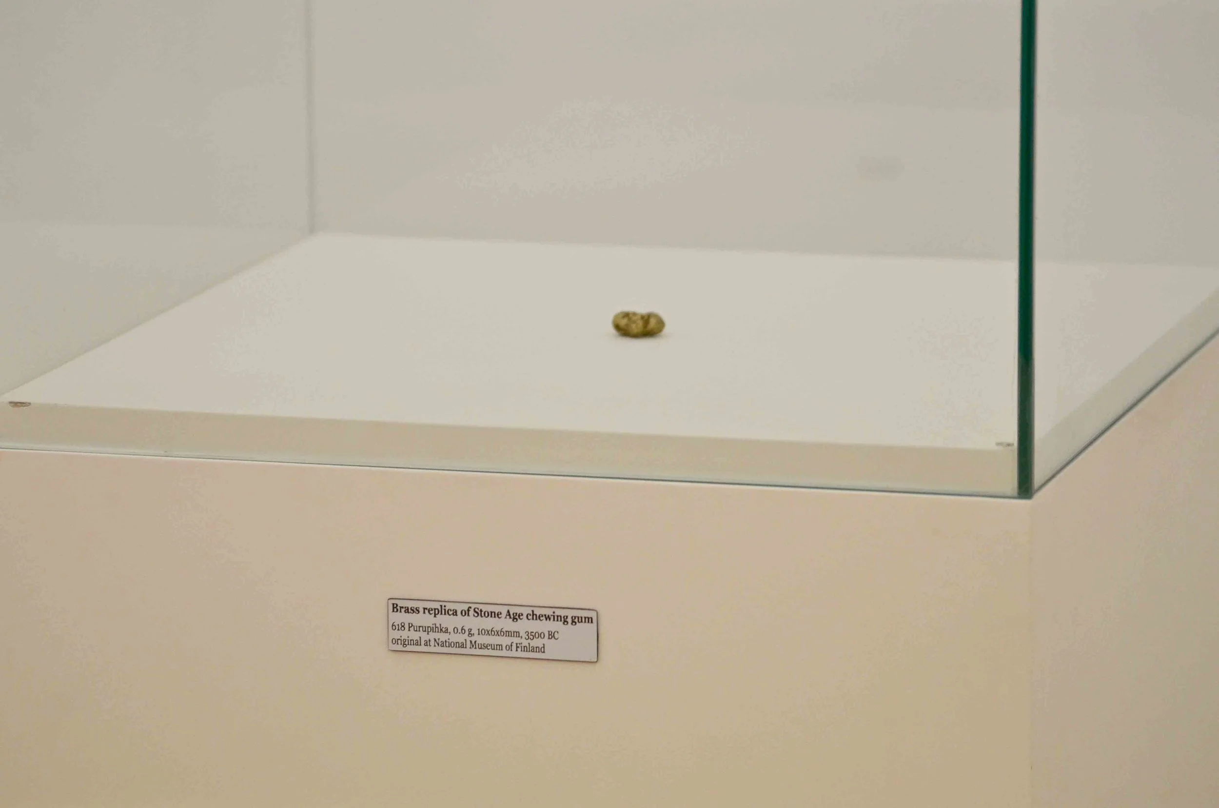 Dina Danish, Brass Replica of Stone Age Chewing Gum, 2013, Brass,10 x 6 x 6 mm. Edition 1 of 5 + 2 AP