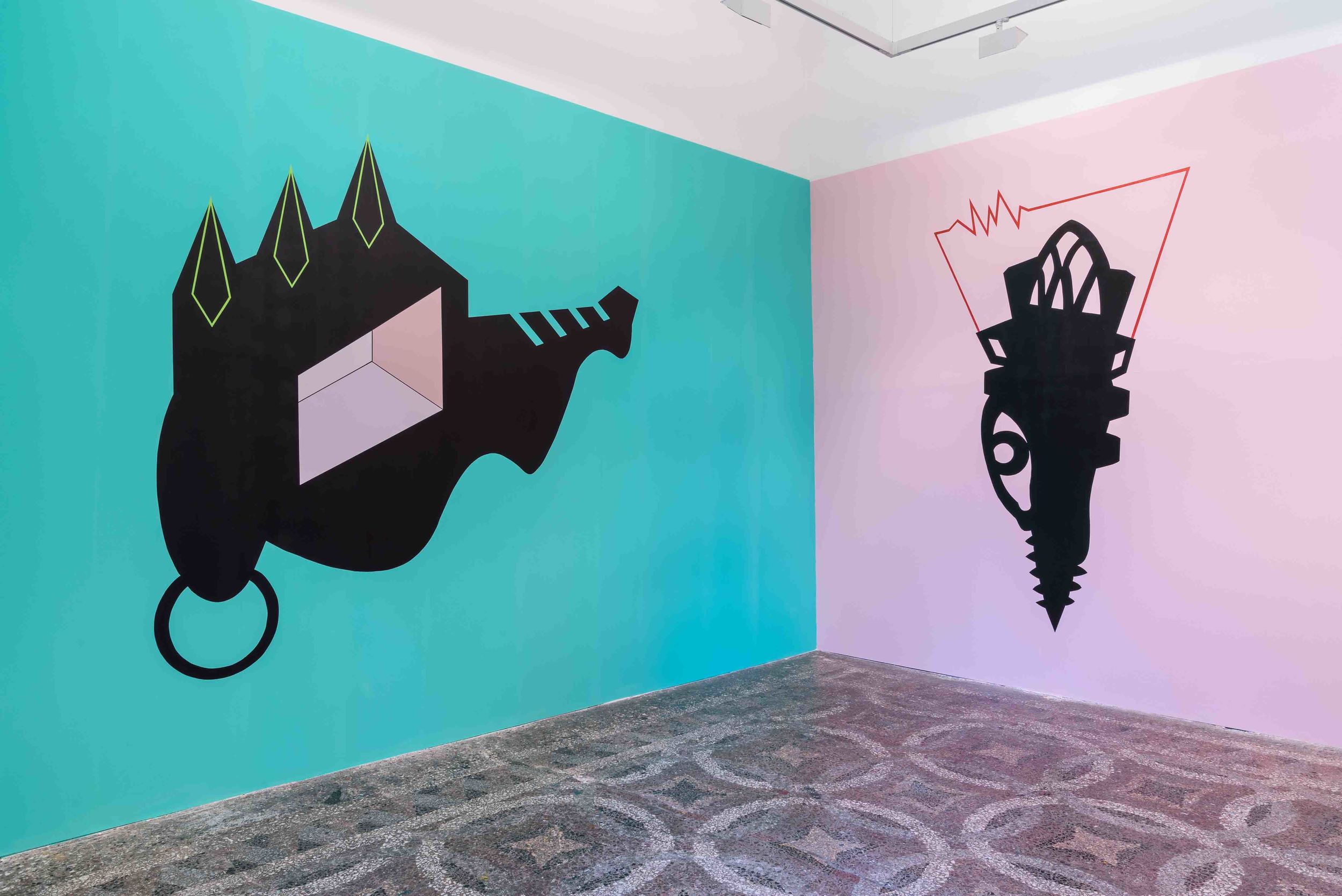   Mona Marzouk, Renovabitvr, acrylic colors, 2015. Installation view at Villa Romana. Photo credit:&nbsp;  Elzbieta Bialkowska.  