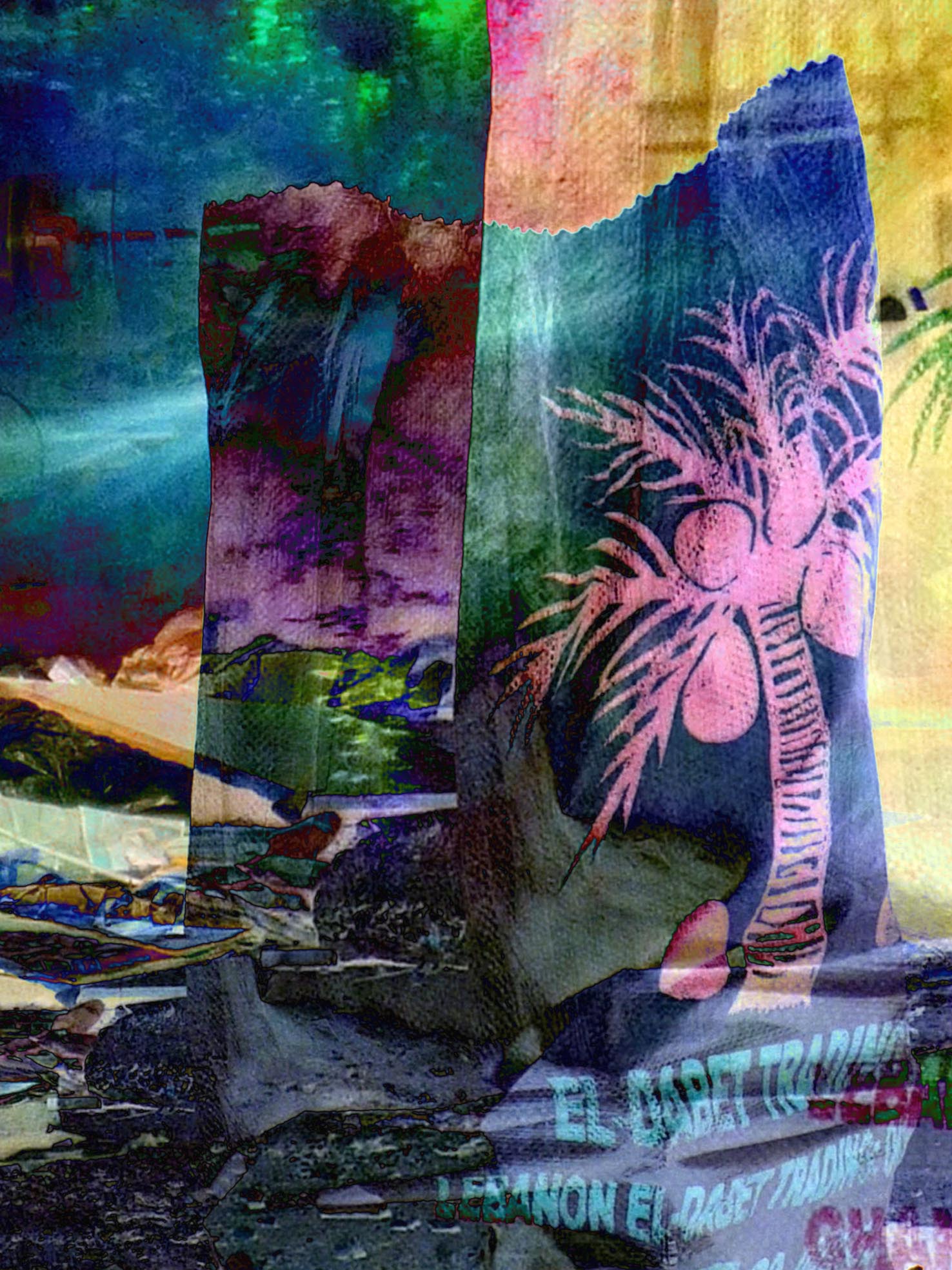  Something always Falls (Palm Tree Trading), Pigmented ink print on rice paper, 80 x 60 cm, 2015. 