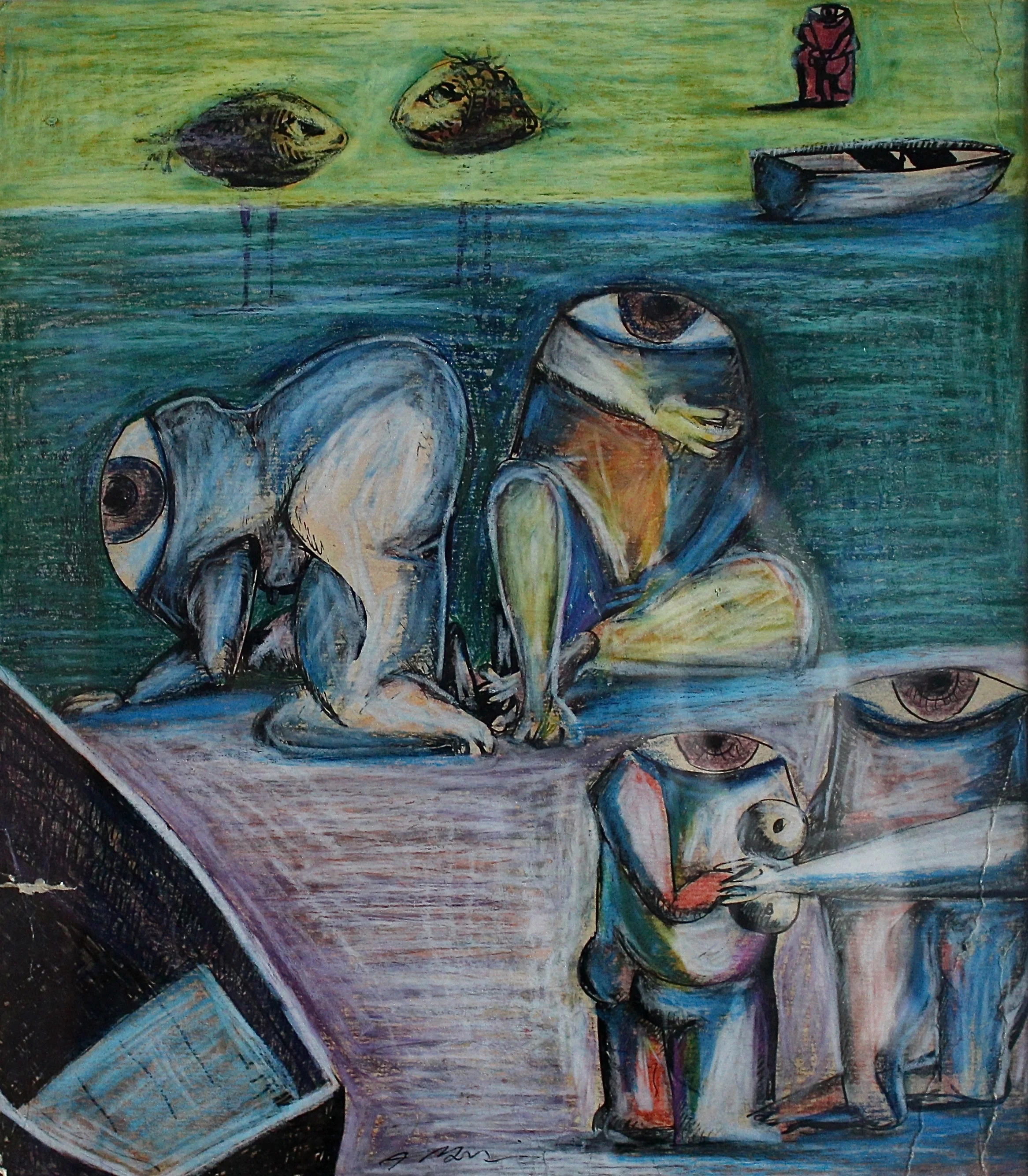 Ahmed Morsi, Untitled, Mixed media on paper, 26 x 30 cm.