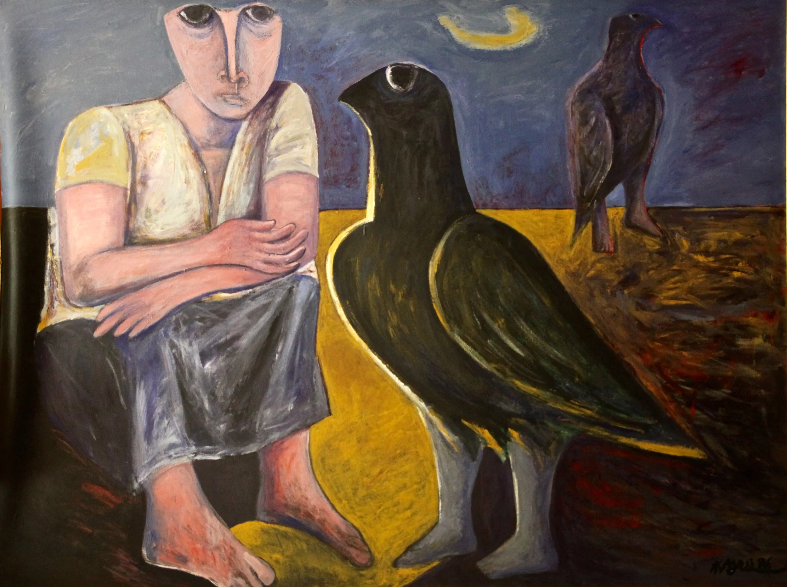 Ahmed Morsi, Black Bird II, 1986, Acrylic on canvas, 200 x 150 cm.