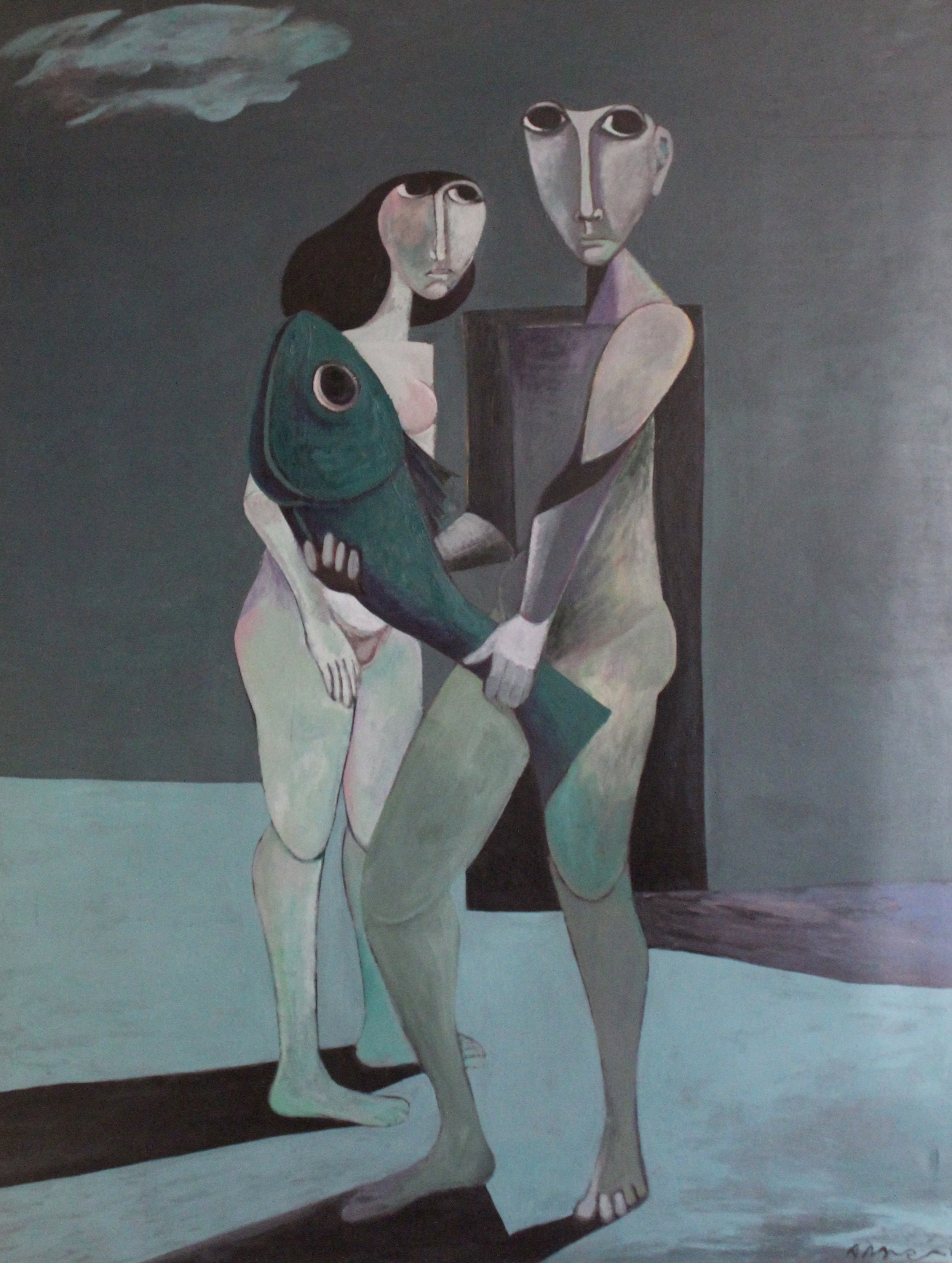  Ahmed Morsi, Green fish, 1985, Acrylic on canvas, 200 x 155 cm. 