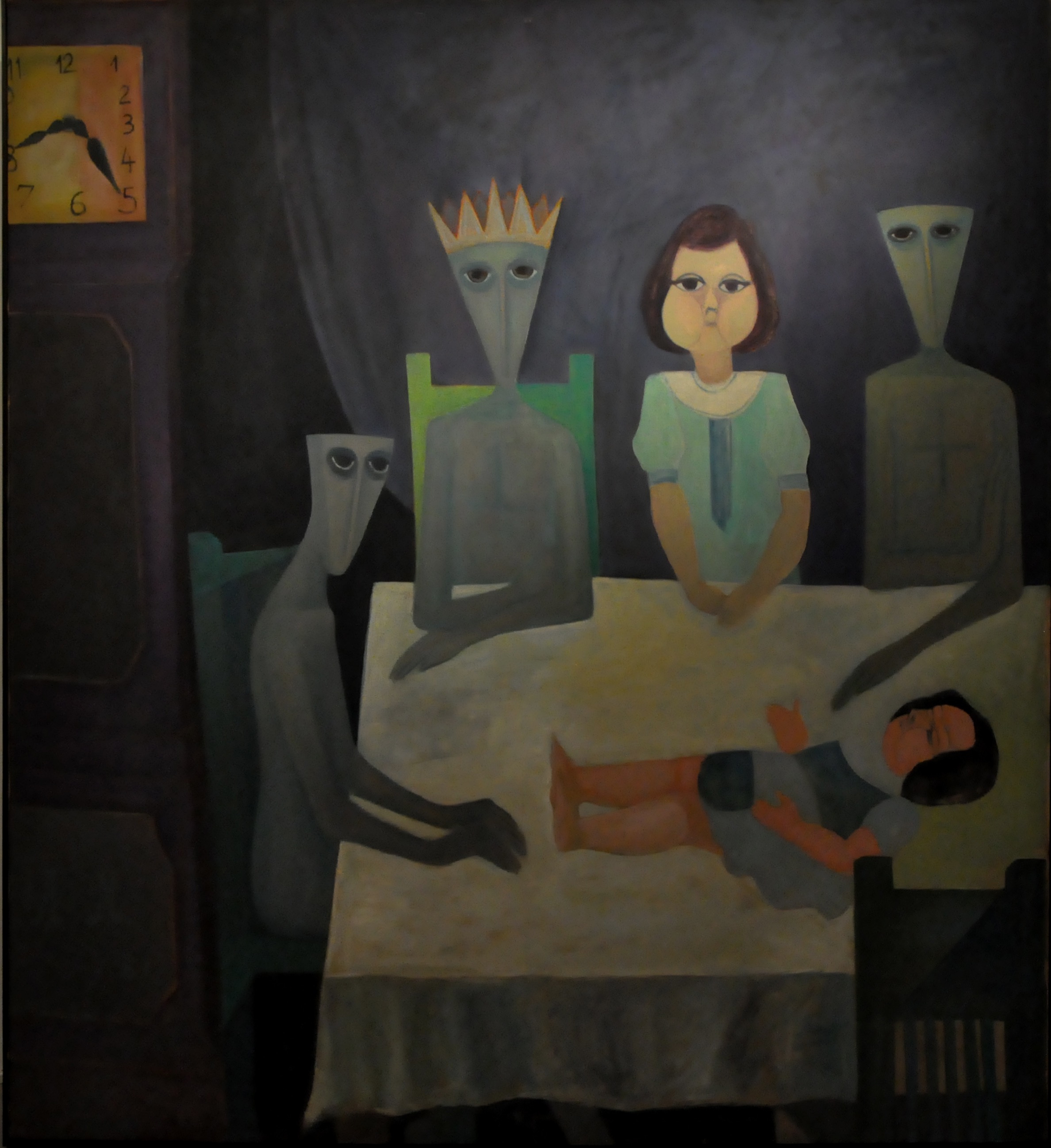  Ahmed Morsi, The Family, 1968, Oil on canvas, 200 x 200 cm, Mathaf:&nbsp;Arab Museum of Modern Art Collection. 