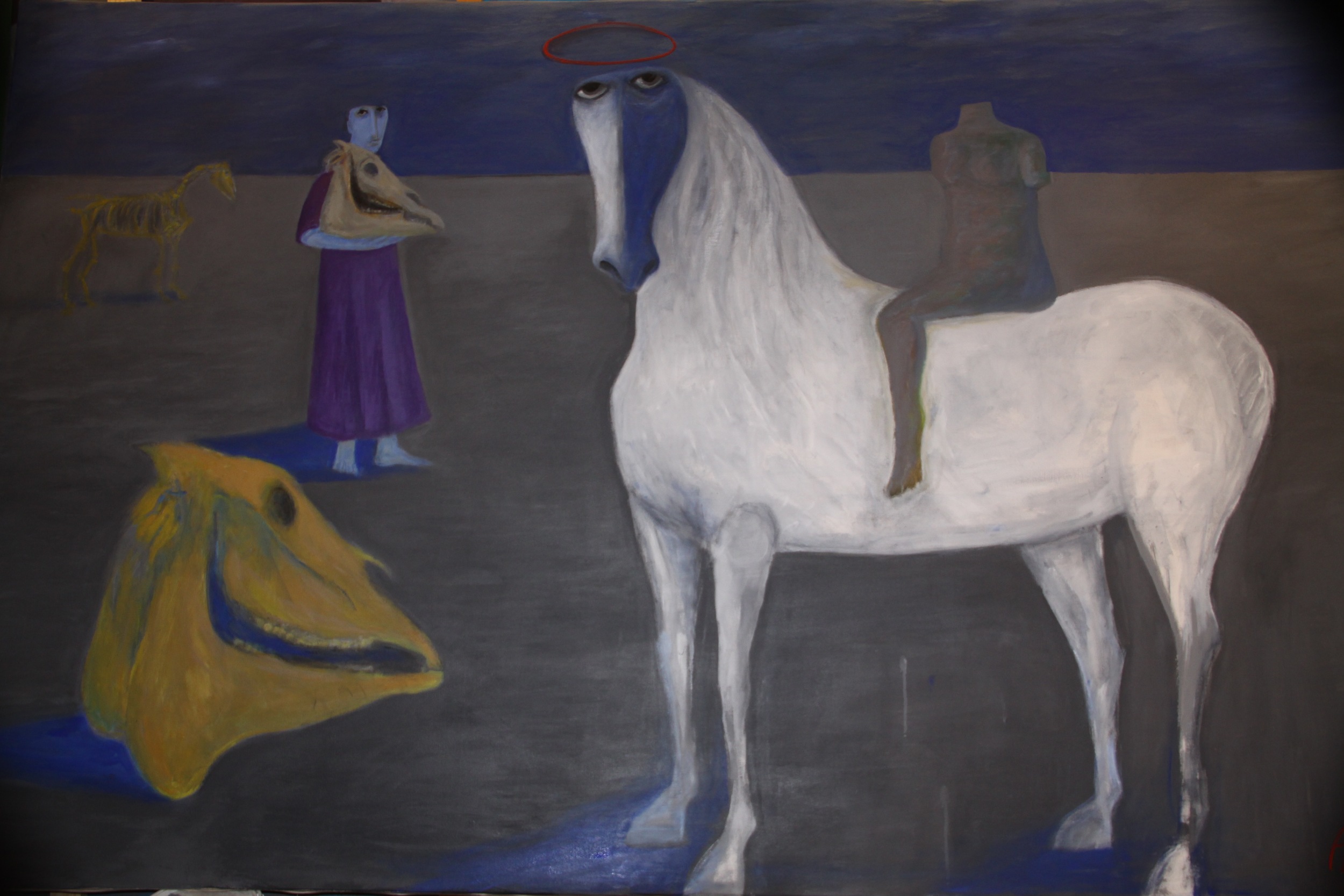  Ahmed Morsi, The White Horse,&nbsp;2014,&nbsp;Acrylic on canvas,&nbsp;244 x 152 cm.    