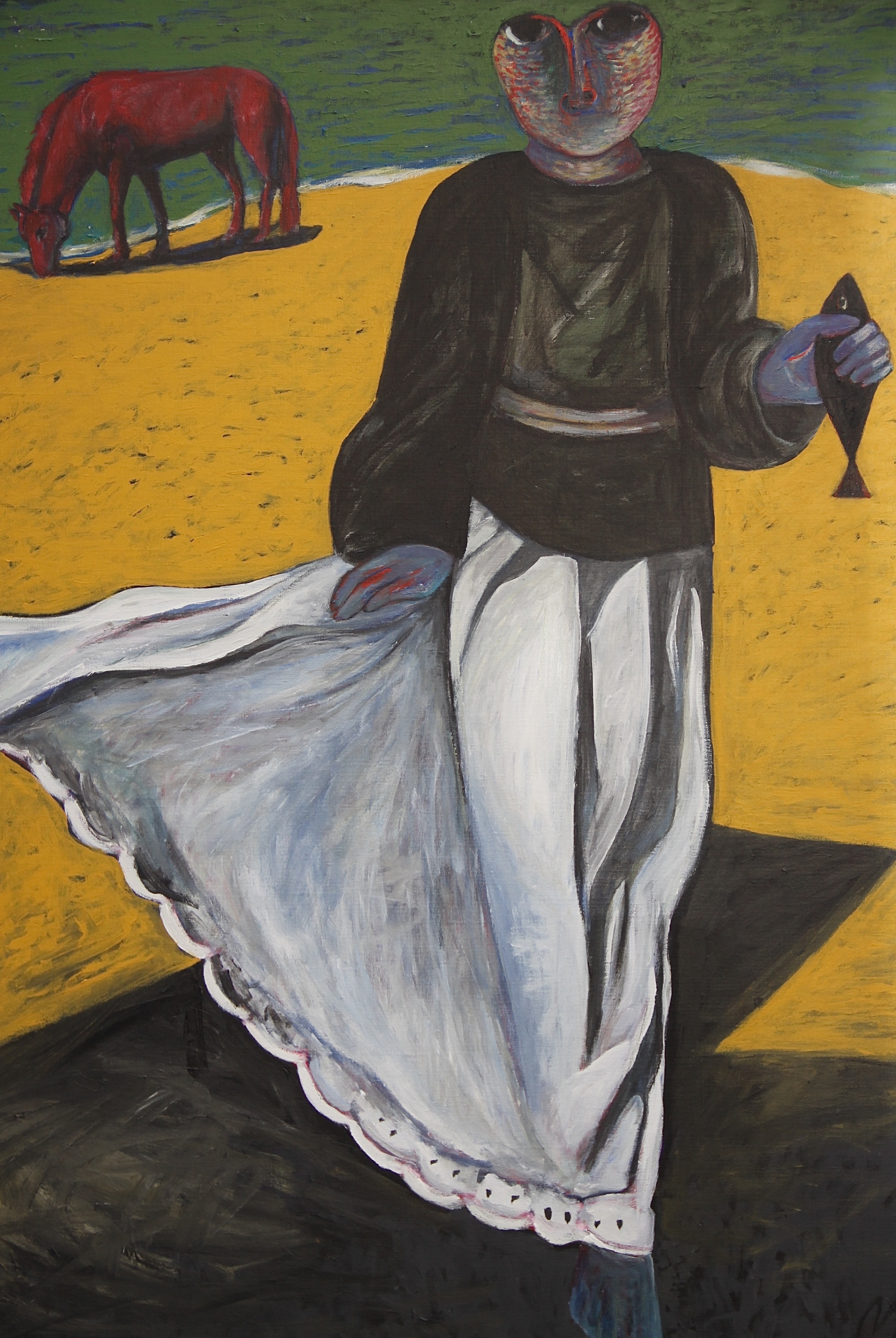   Ahmed Morsi, Black Fish,&nbsp;1984,&nbsp;Acrylic on canvas,&nbsp;152 x 132 cm.  
