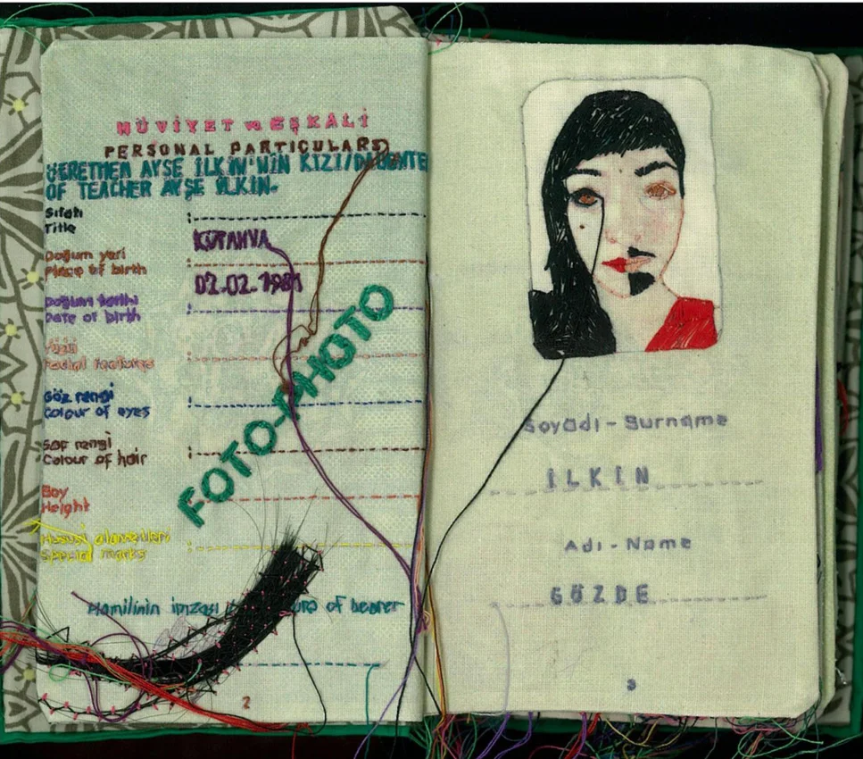 Special Passport, 2009, Embroidery on fabric, 14.5 x 9.5 cm (original dimensions) 22 pages.