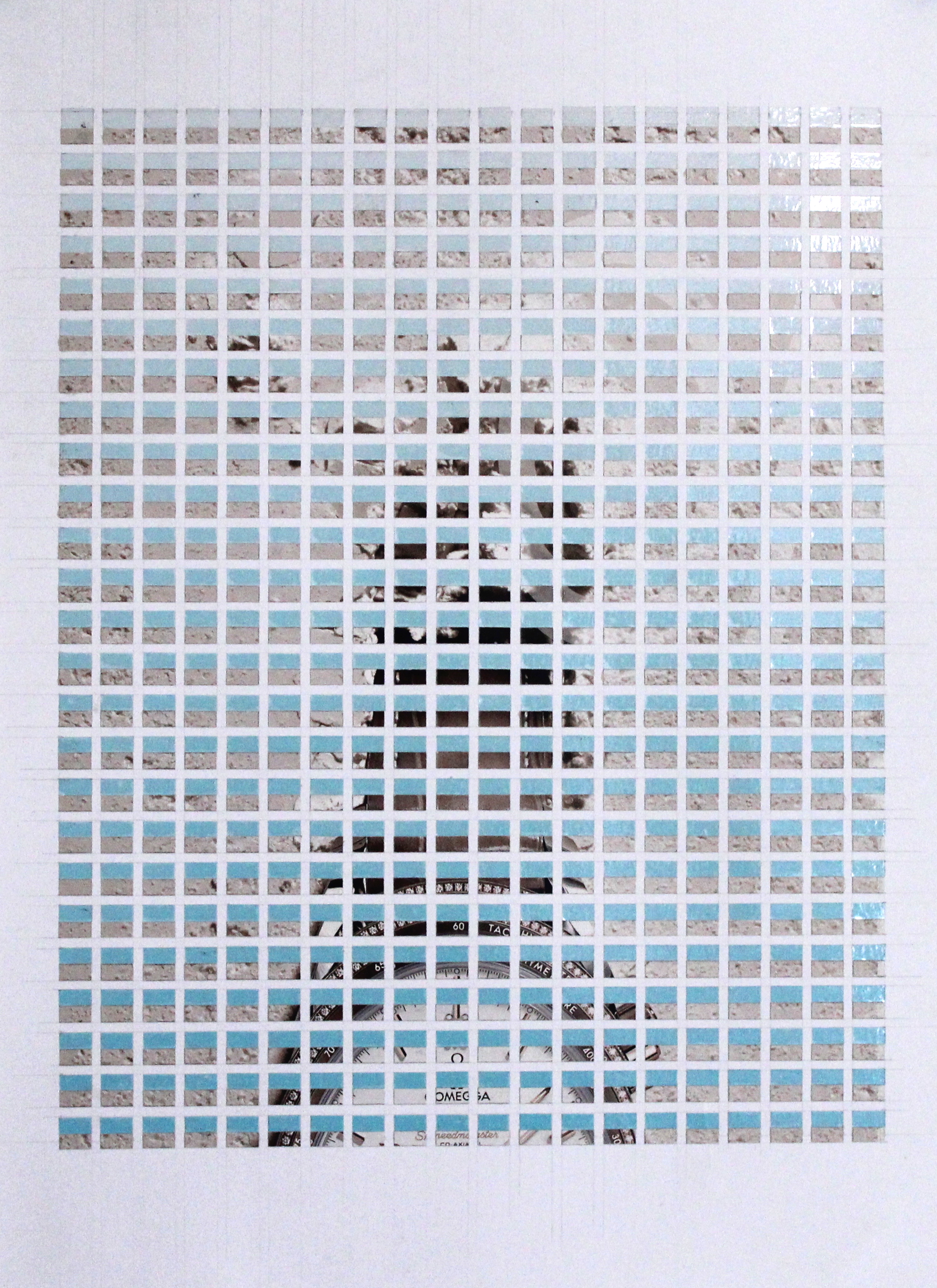  Diamond Bezel (Omega Seamaster, part 1), 2018, Magazine - vinyl on paper, 29.7 x 42 cm. 