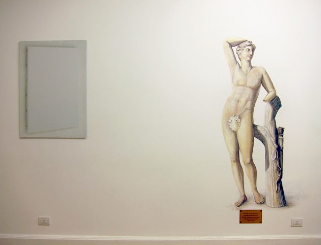 Mahmoud Khaled, Painter on a Study Trip, 2014. Installation views of exhibition at Gypsum Gallery.