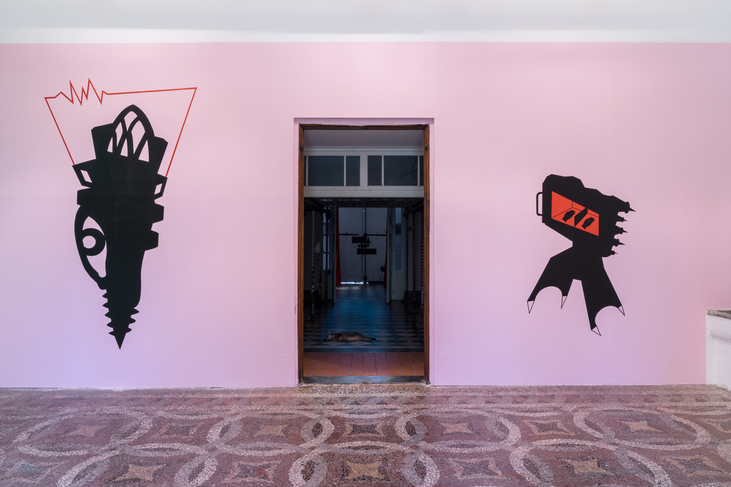  Renovabitvr, acrylic colors, 2015. Installation view at Villa Romana. Photo credit: Elzbieta Bialkowska. 