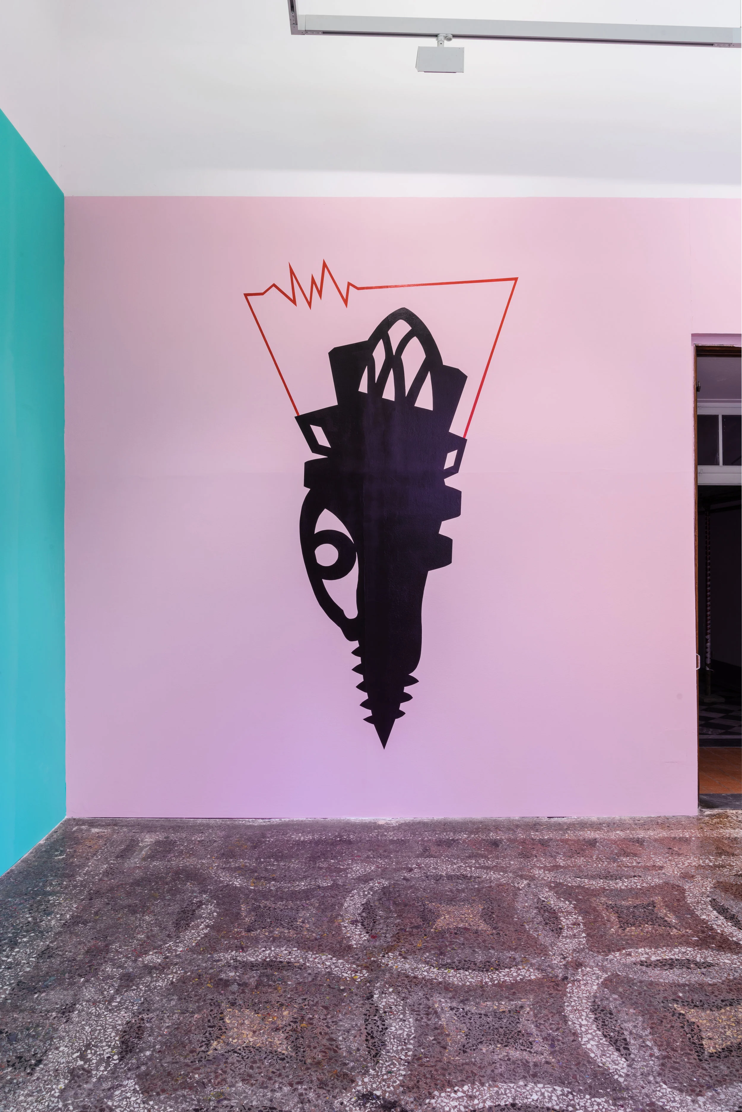 Renovabitvr, acrylic colors, 2015. Installation view at Villa Romana. Photo credit: Elzbieta Bialkowska.