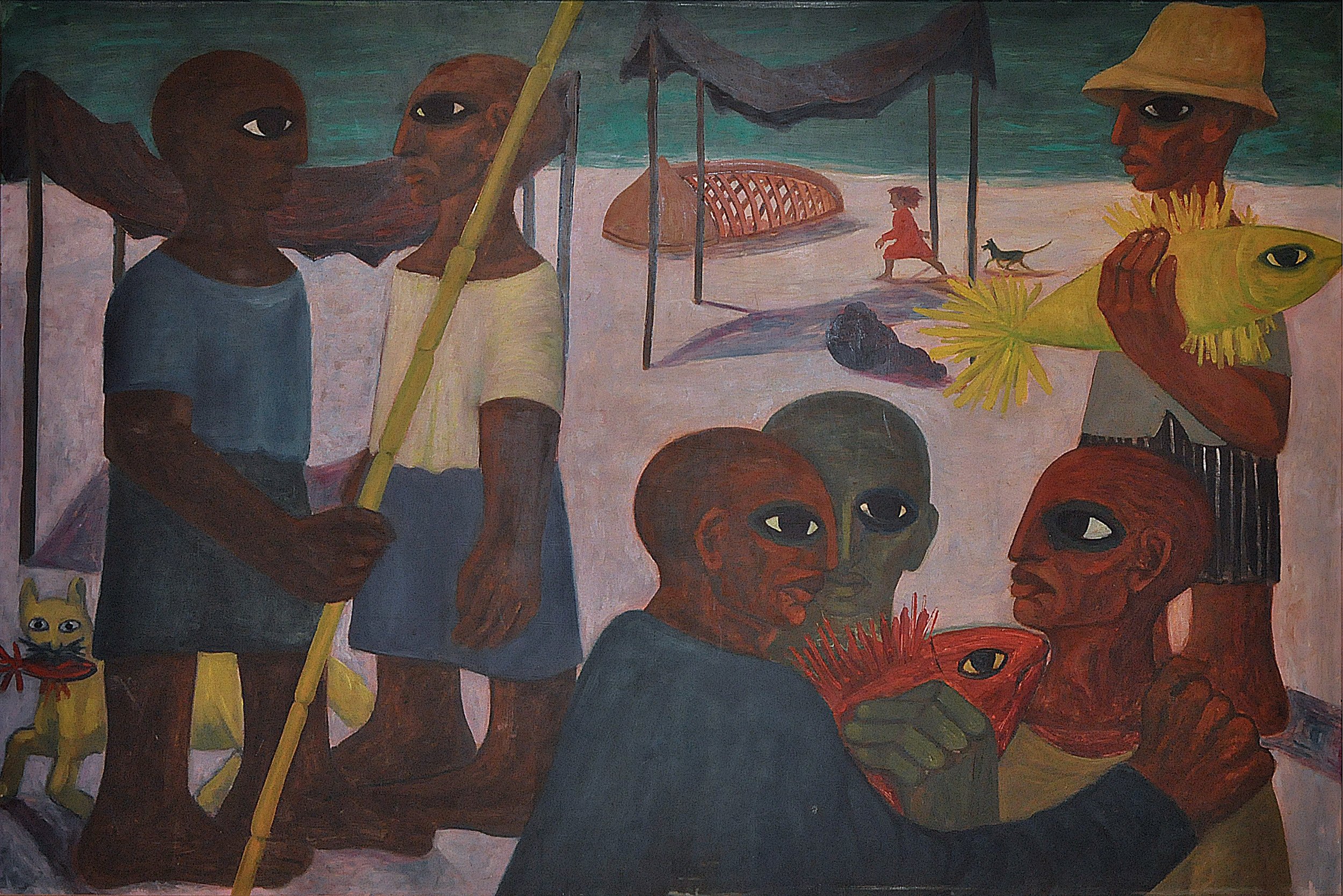  Fishermen, 1956, Oil on wood, 100 x 150 cm 