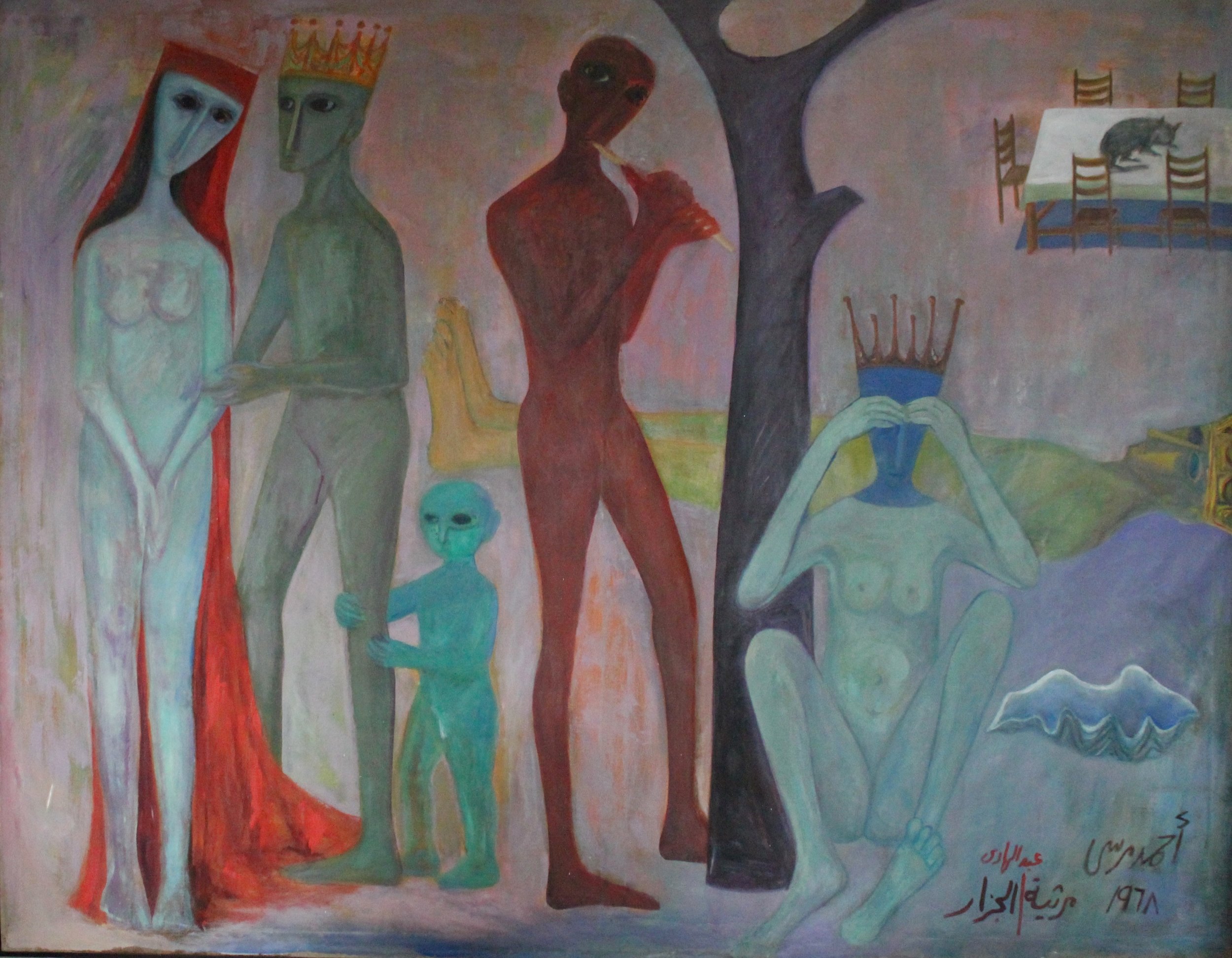  Elegy of El Gazzar, 1968, Oil on canvas, 148 x 235 cm  