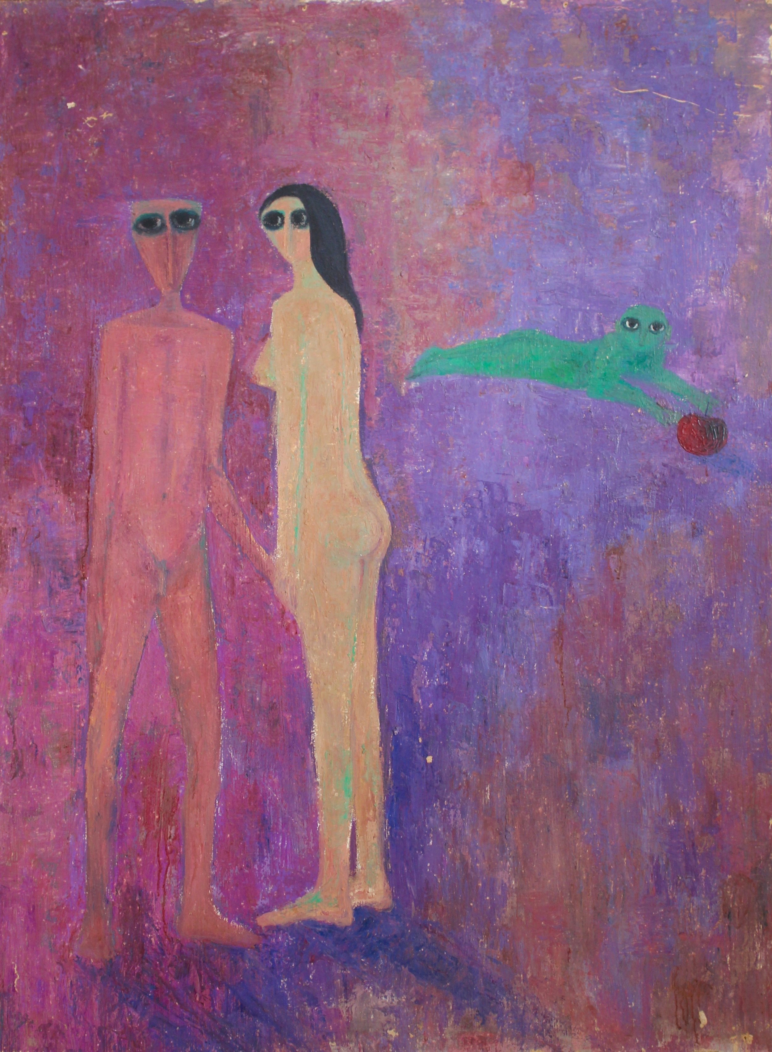  Adam and Eve, 1959, Oil on wood, 119 x 89 cm  