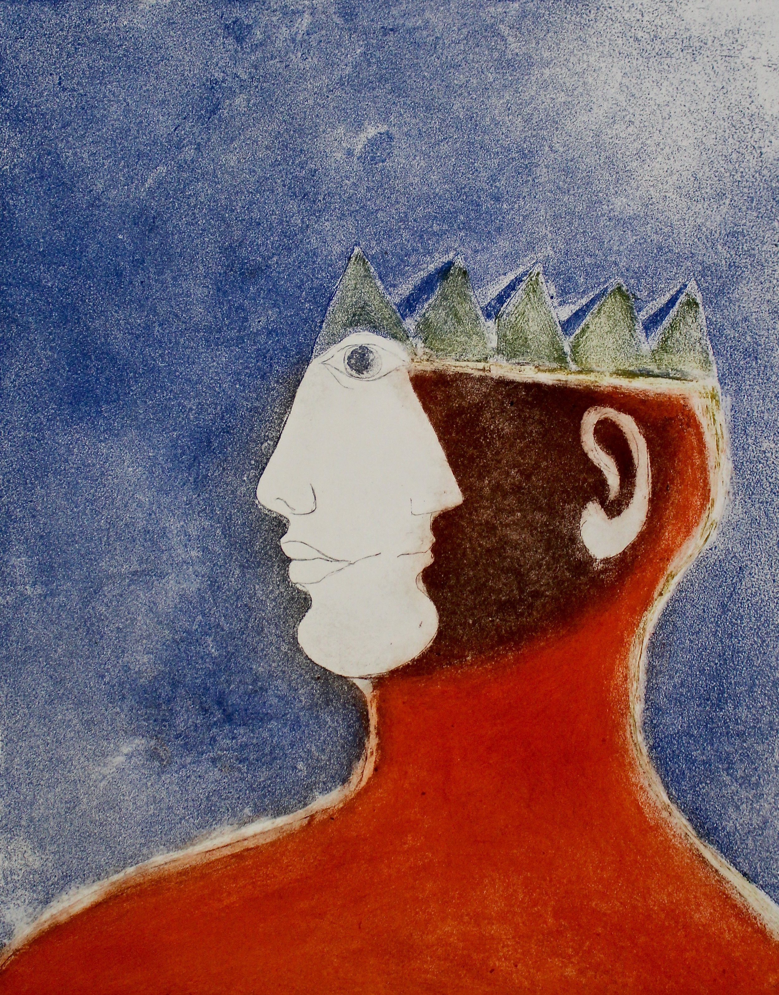  Crowned Head series, 1999, Etching on zinc plates and aquatint, 50 x 40 cm  