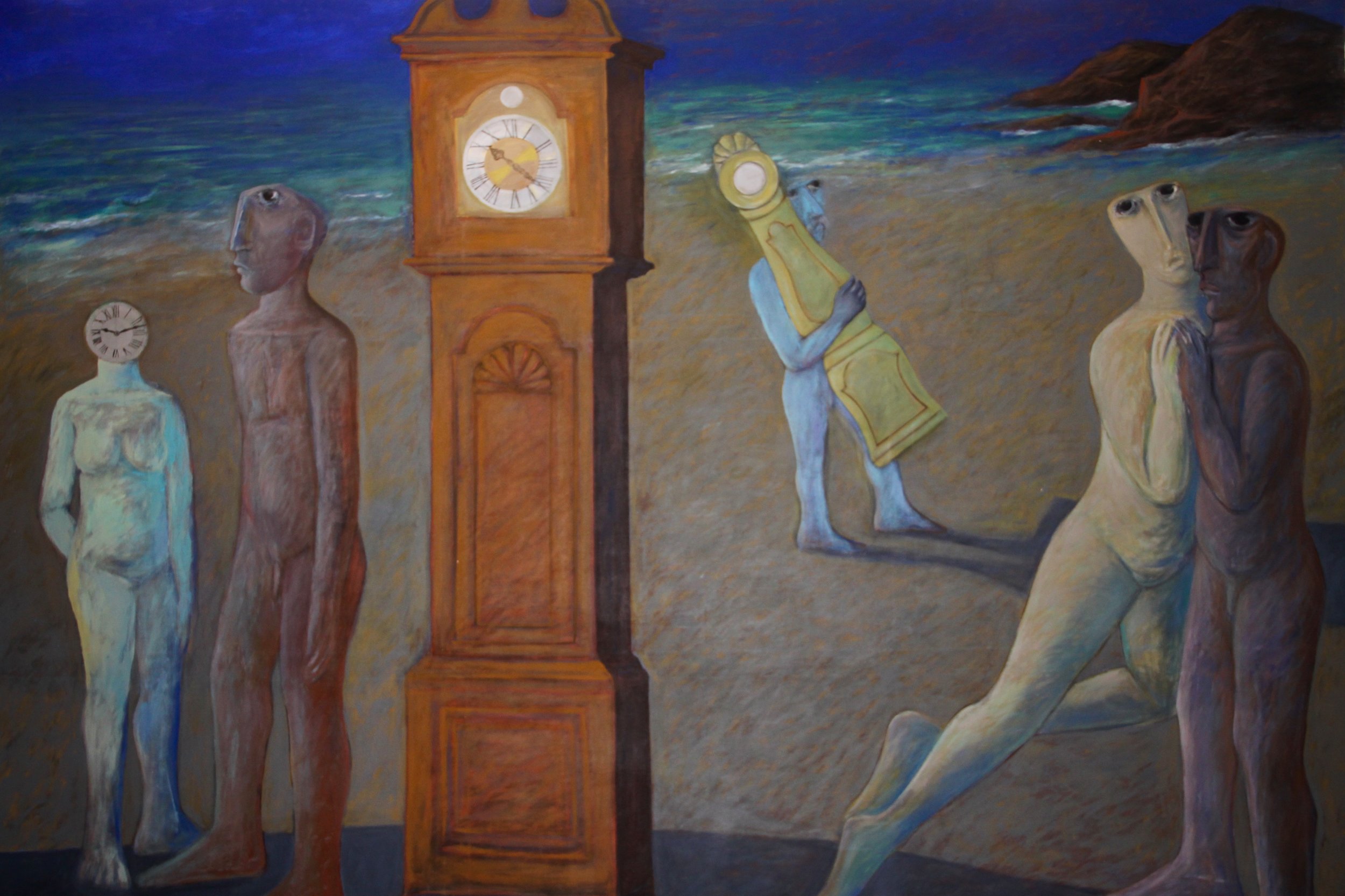  Clocks II, 1998,  Acrylic on canvas, 209 x 305 cm 