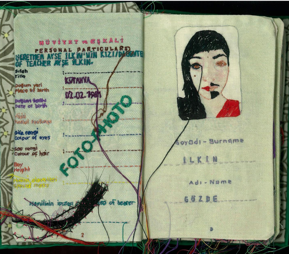  Special Passport, 2009, embroidery on fabric, 14.5 x 9.5 cm (original  dimensions) 22 pages. 