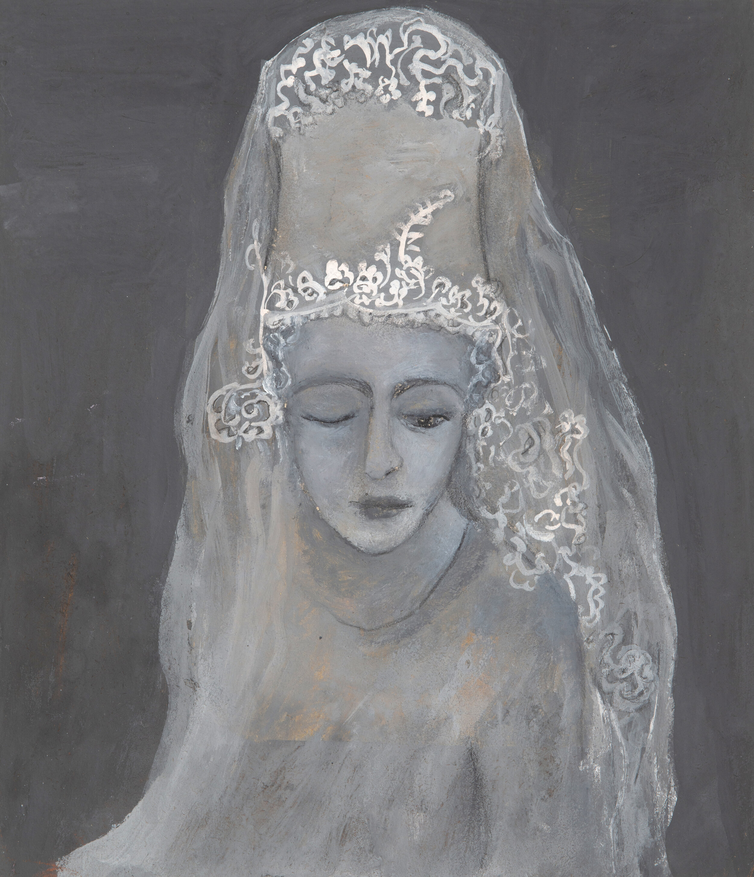  White Bride, 2018, gouache &amp; acrylic painting on paper, 17.5 x 20.5 cm 
