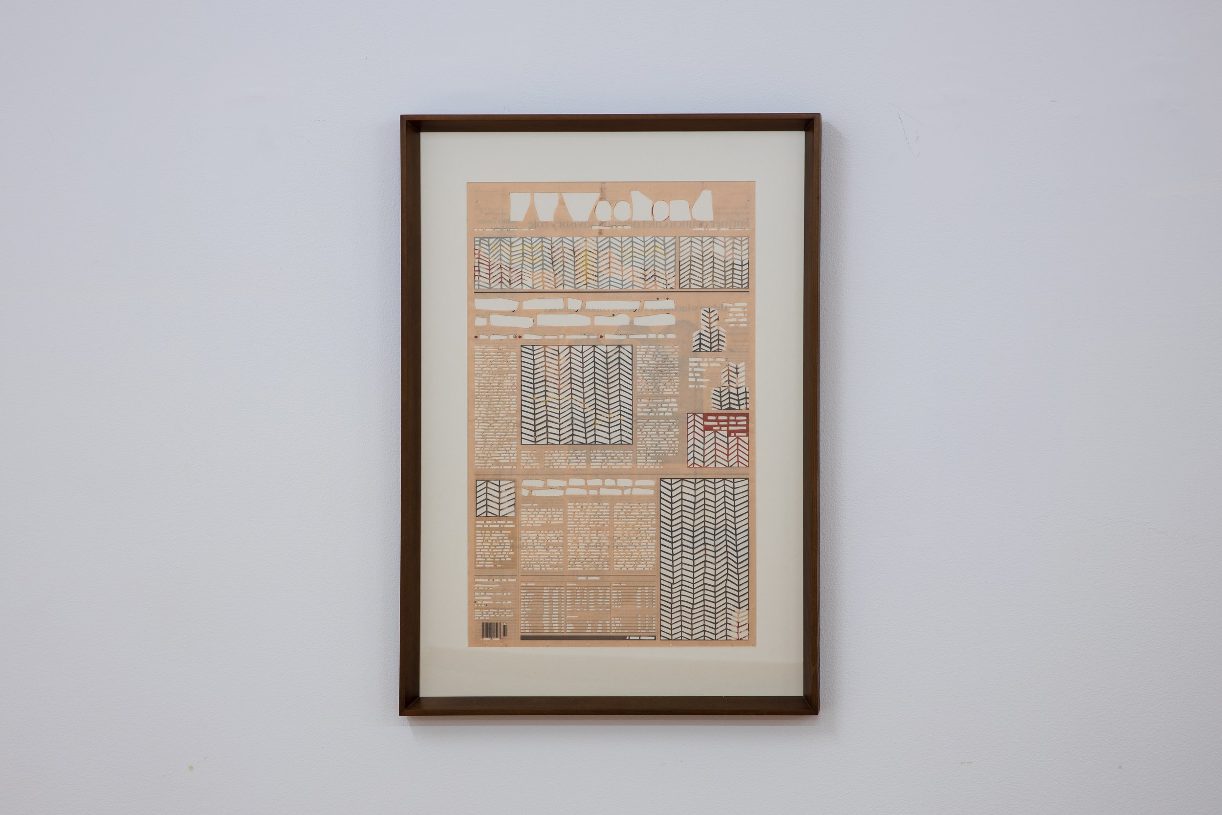  For Traders Who Know (Timepieces of Distinction), 2020, Newspaper Cutout, 57.5 x 37 cm 