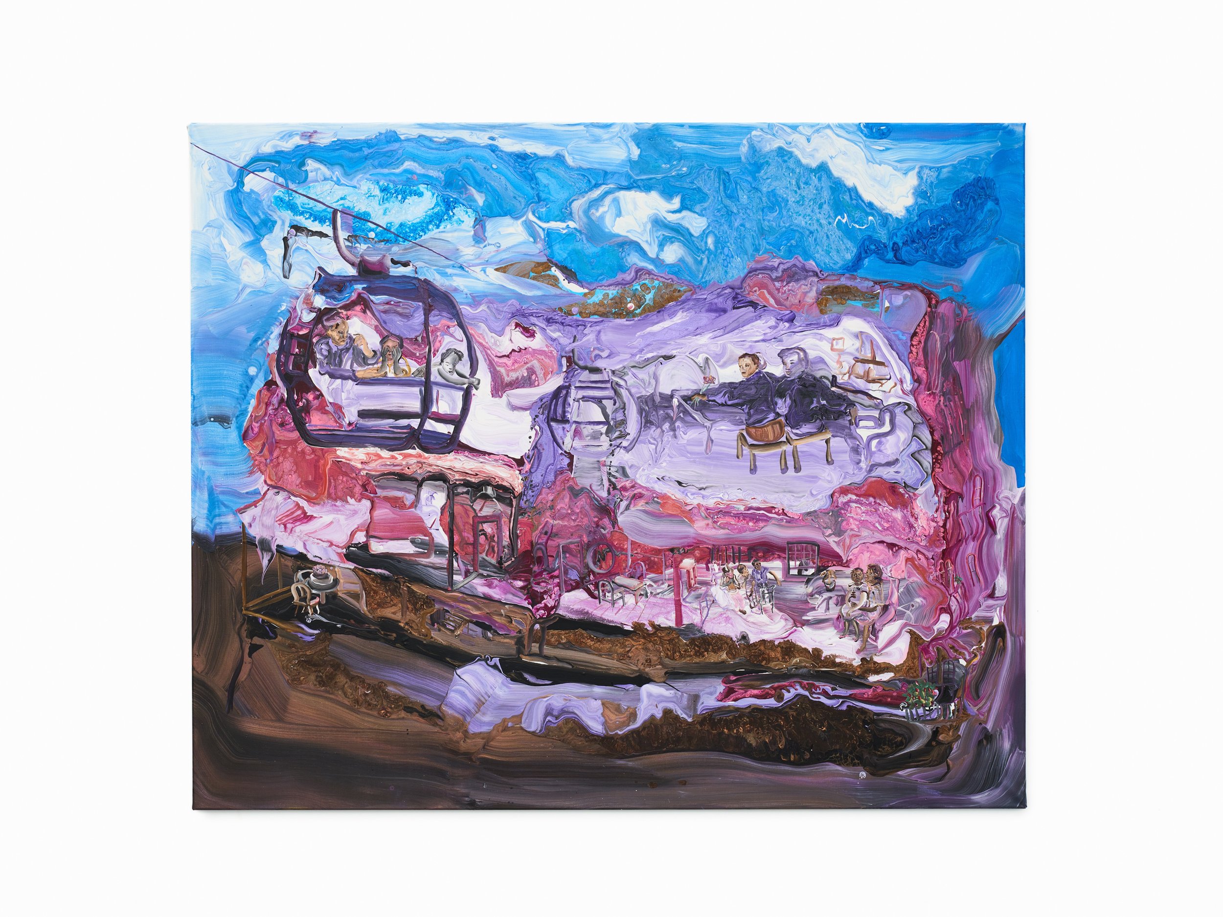  Dream Home with Cable Car, 140 x 170 cm, Acrylic on Canvas, 2021 