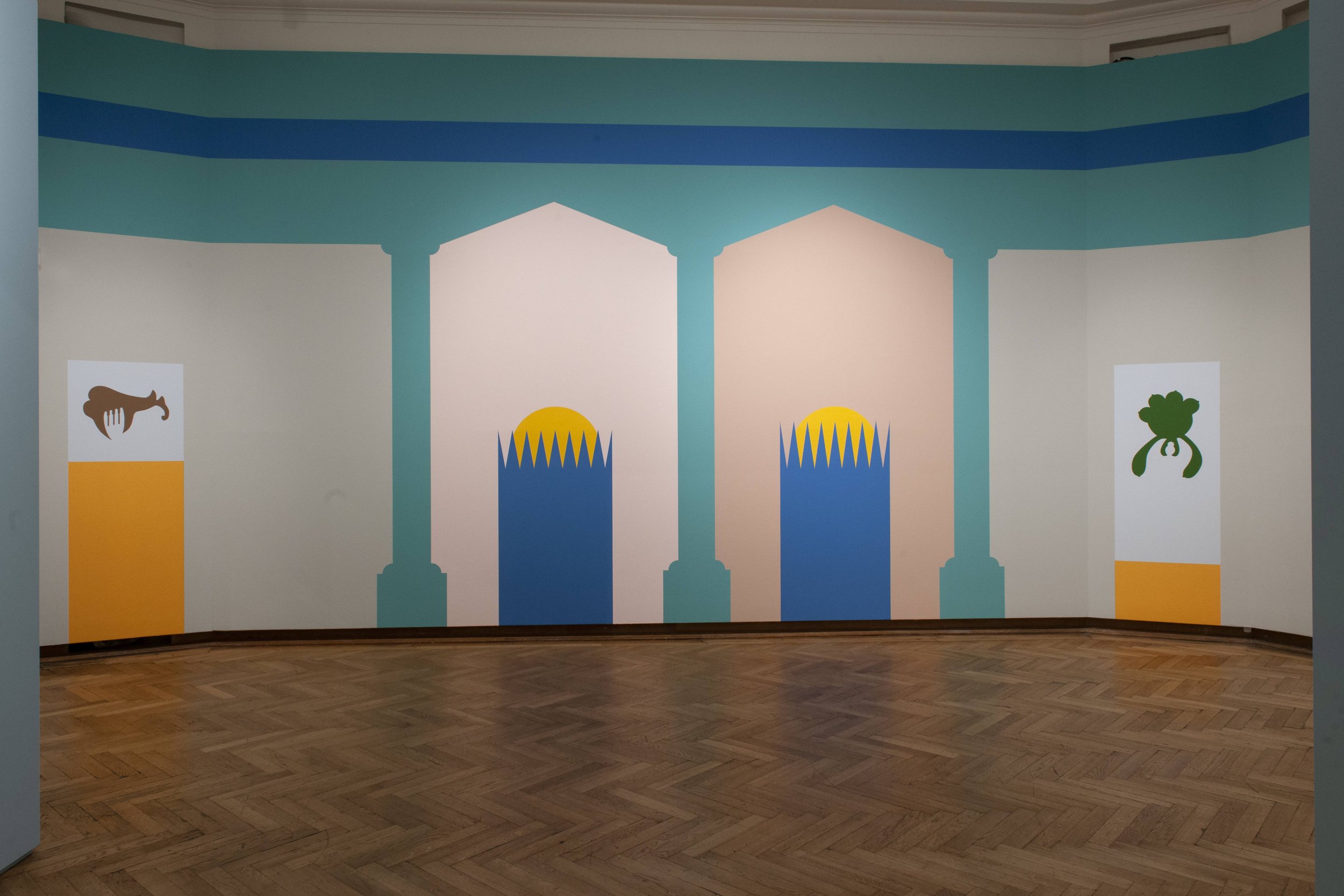  Apparatus and Form, Murals (Installation view), 2022,  Alexandria Past Futures, Bozar, Brussels 