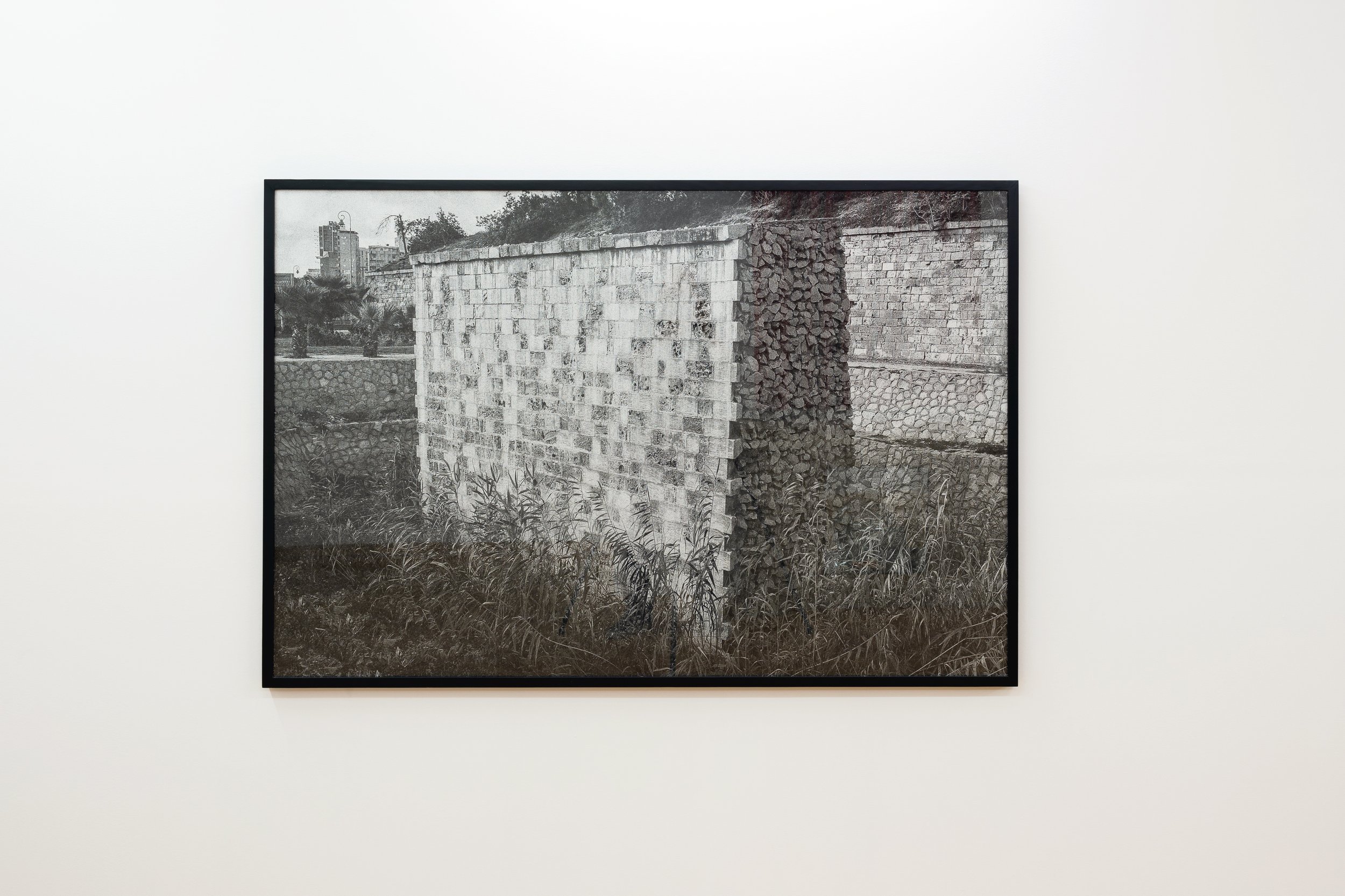 The Wall, inkjet print on archival photo paper, 114 x 169 cm.   Installation shot from The Beautiful Captive, Gypsum, 2023.  