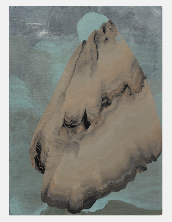 Little Inlets (Potential sting - Jelly III), 2023-ongoing, Acrylic and shellac on wood, 15 x 11 cm