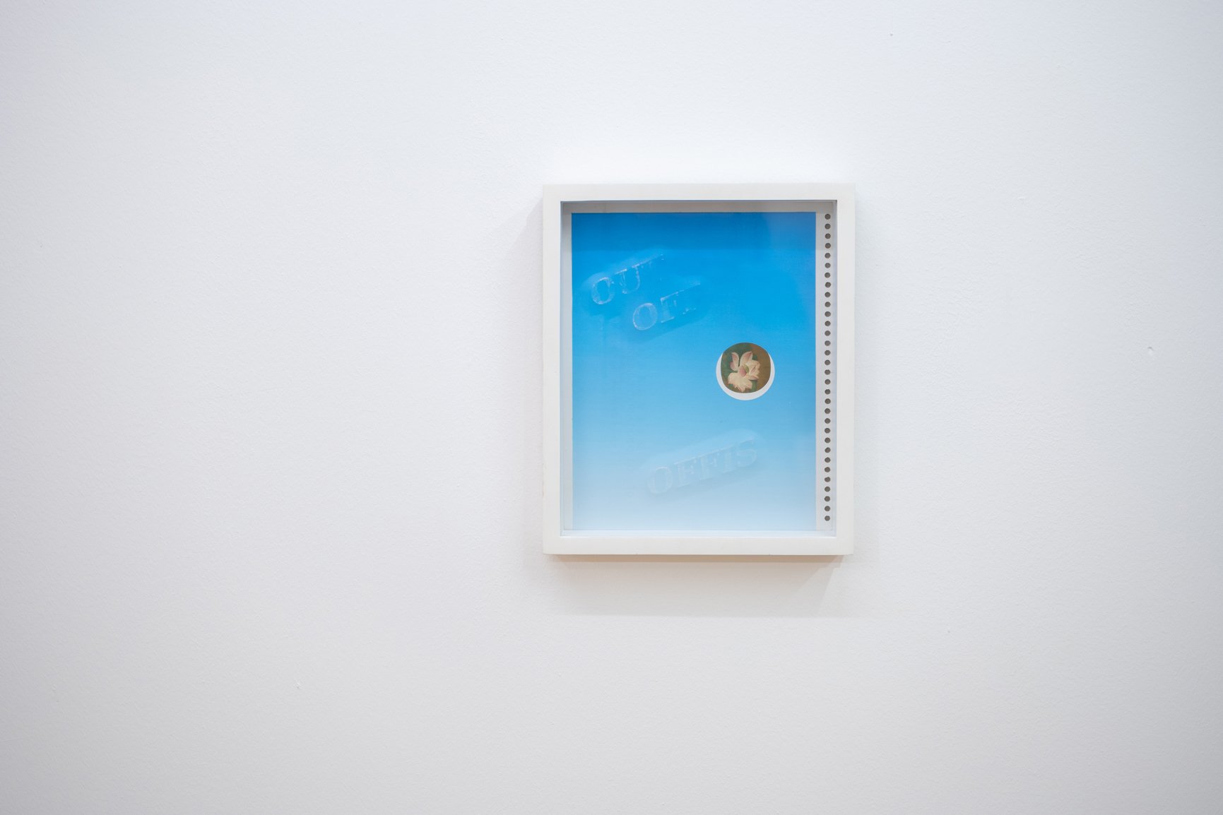 Out off Offis , 2018, calendar board, self adhesive film, laser-cut board, 48 x 42 with frame, 26 x 20 cm without